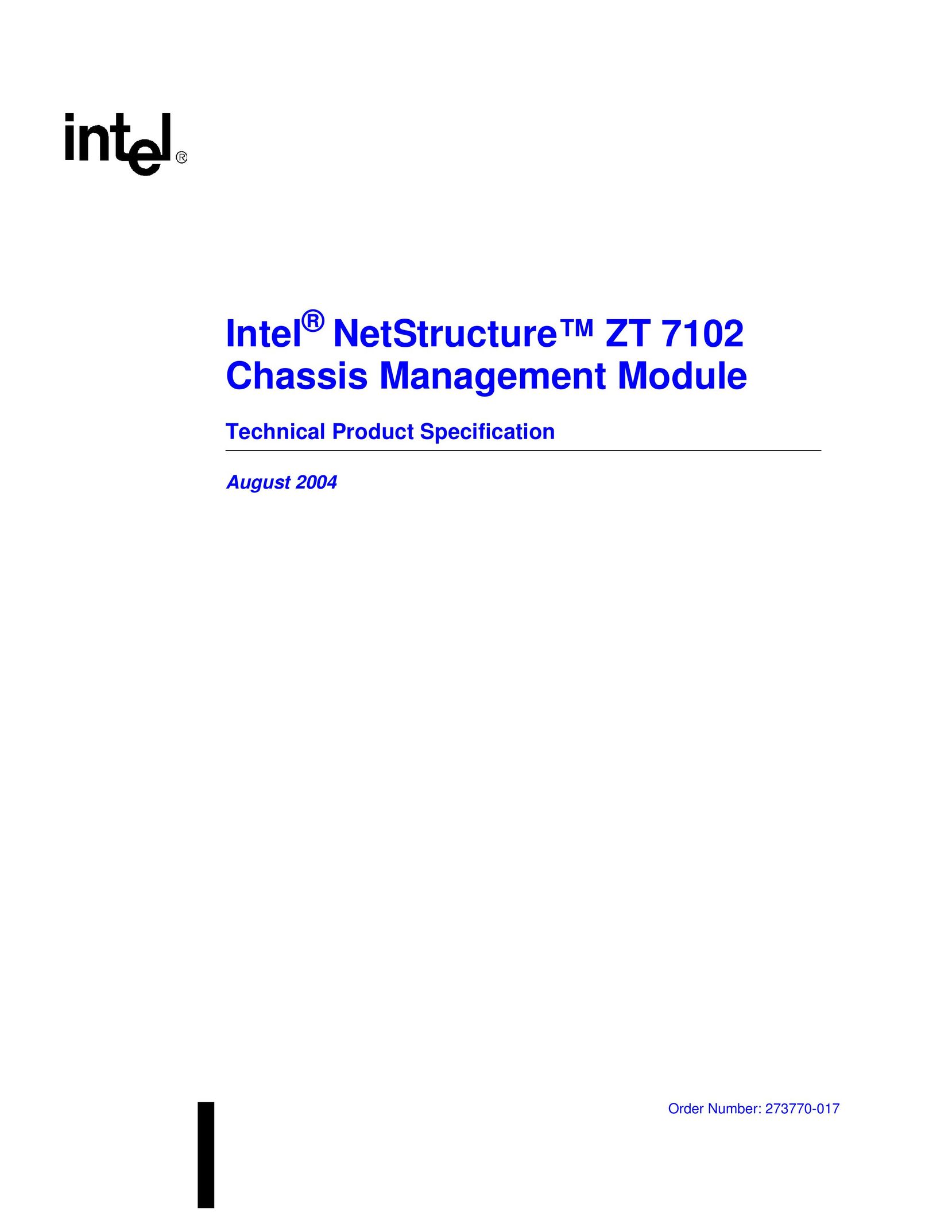 Intel ZT 7102 TV Video Accessories User Manual