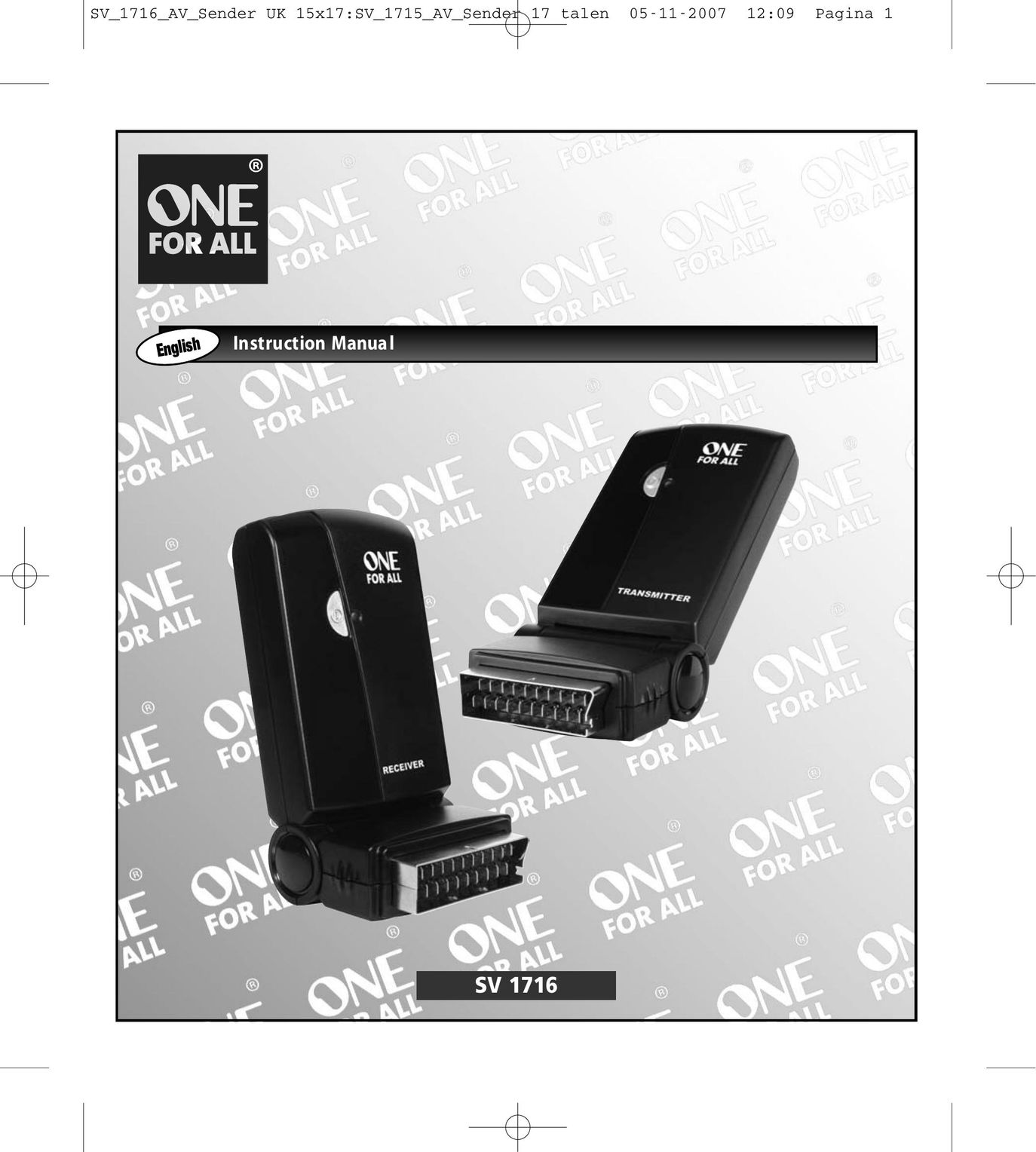 One for All SV-1716 TV Video Accessories User Manual