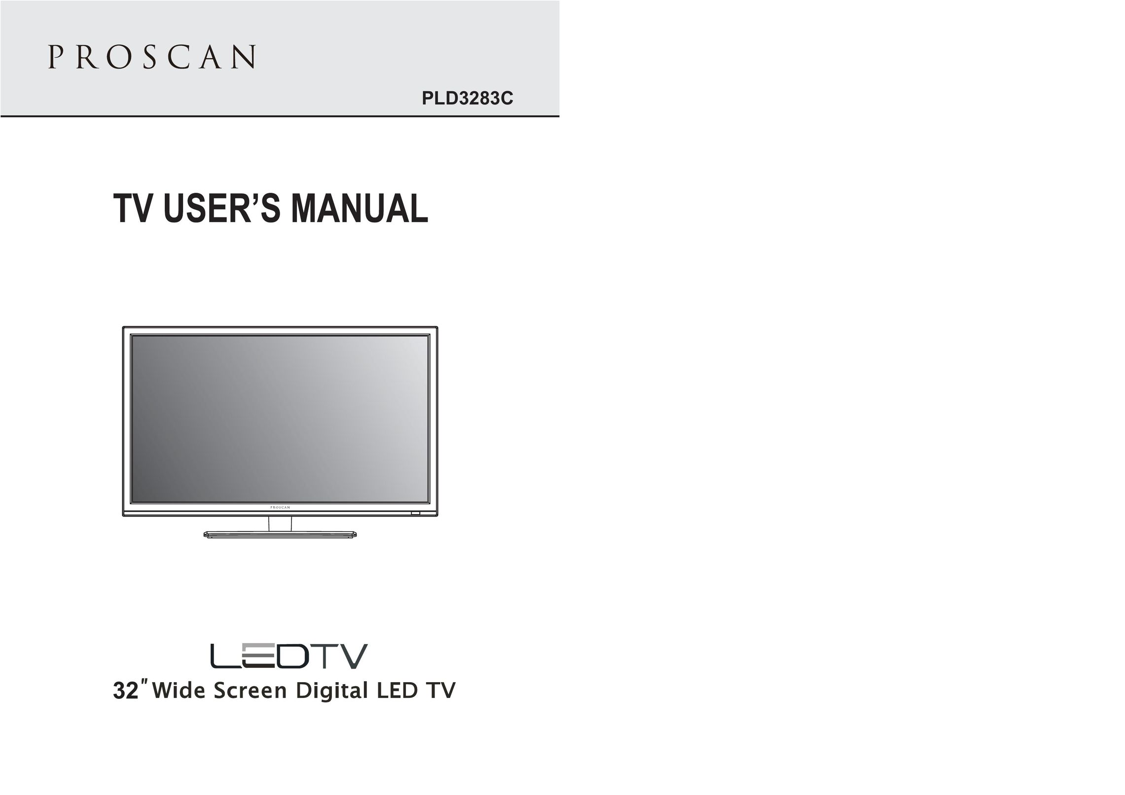 ProScan PLD3283C TV Video Accessories User Manual
