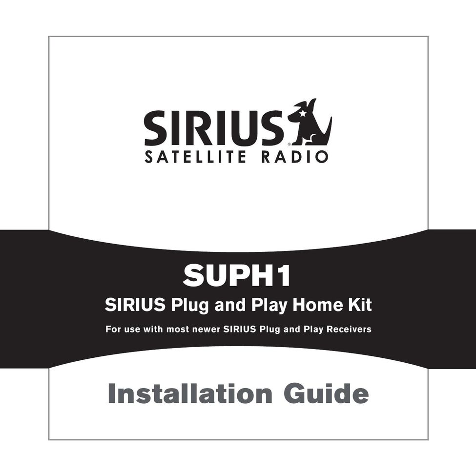 Sirius Satellite Radio SUPH1 TV Video Accessories User Manual