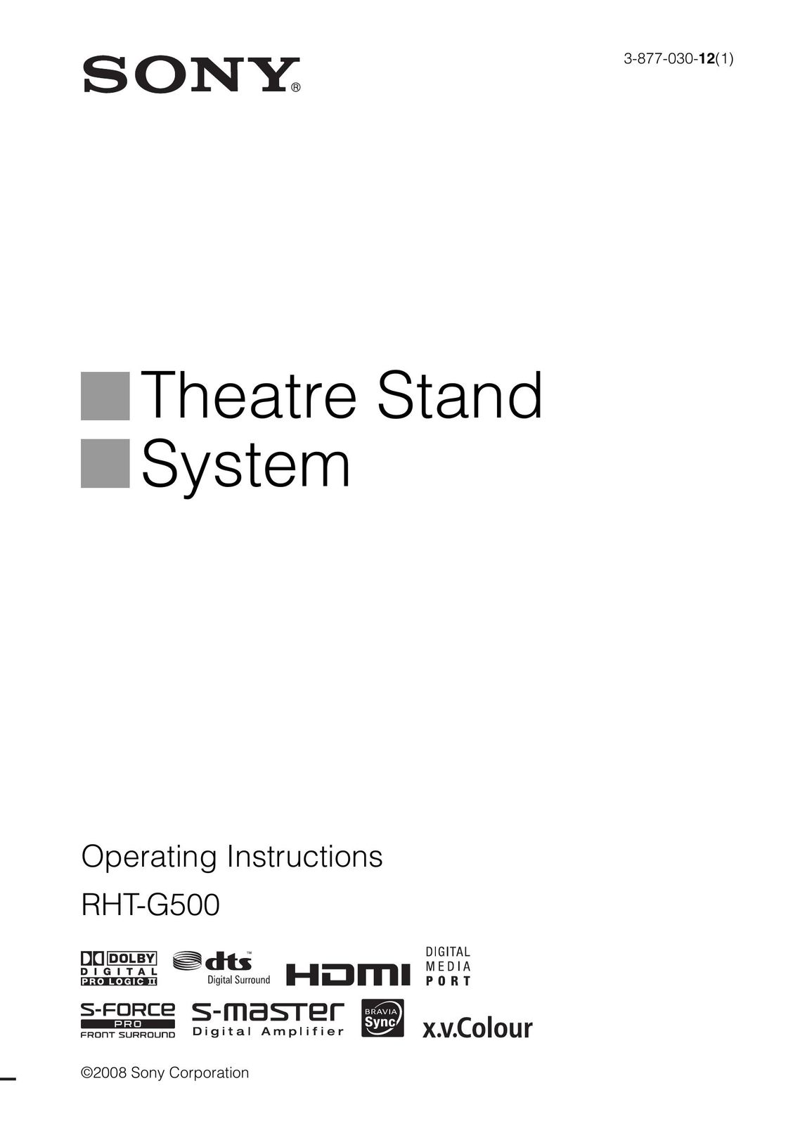 Sony RHT-G500 TV Video Accessories User Manual
