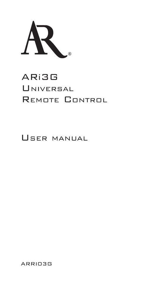 Acoustic Research ARi3G Universal Remote User Manual