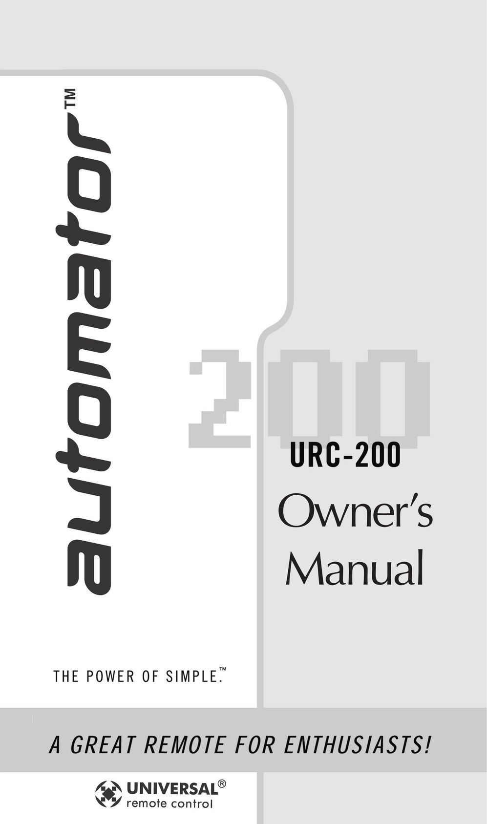 Adcom URC-200 Universal Remote User Manual