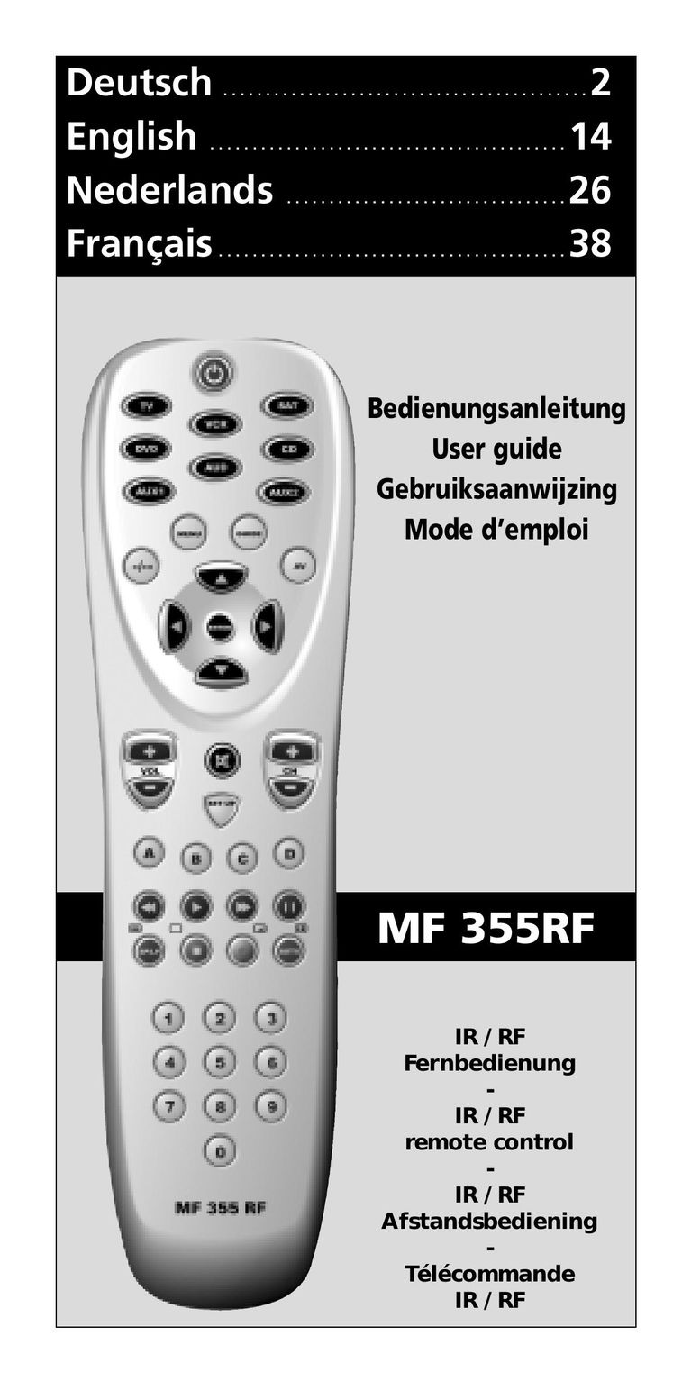 Aiwa MF 355RF Universal Remote User Manual