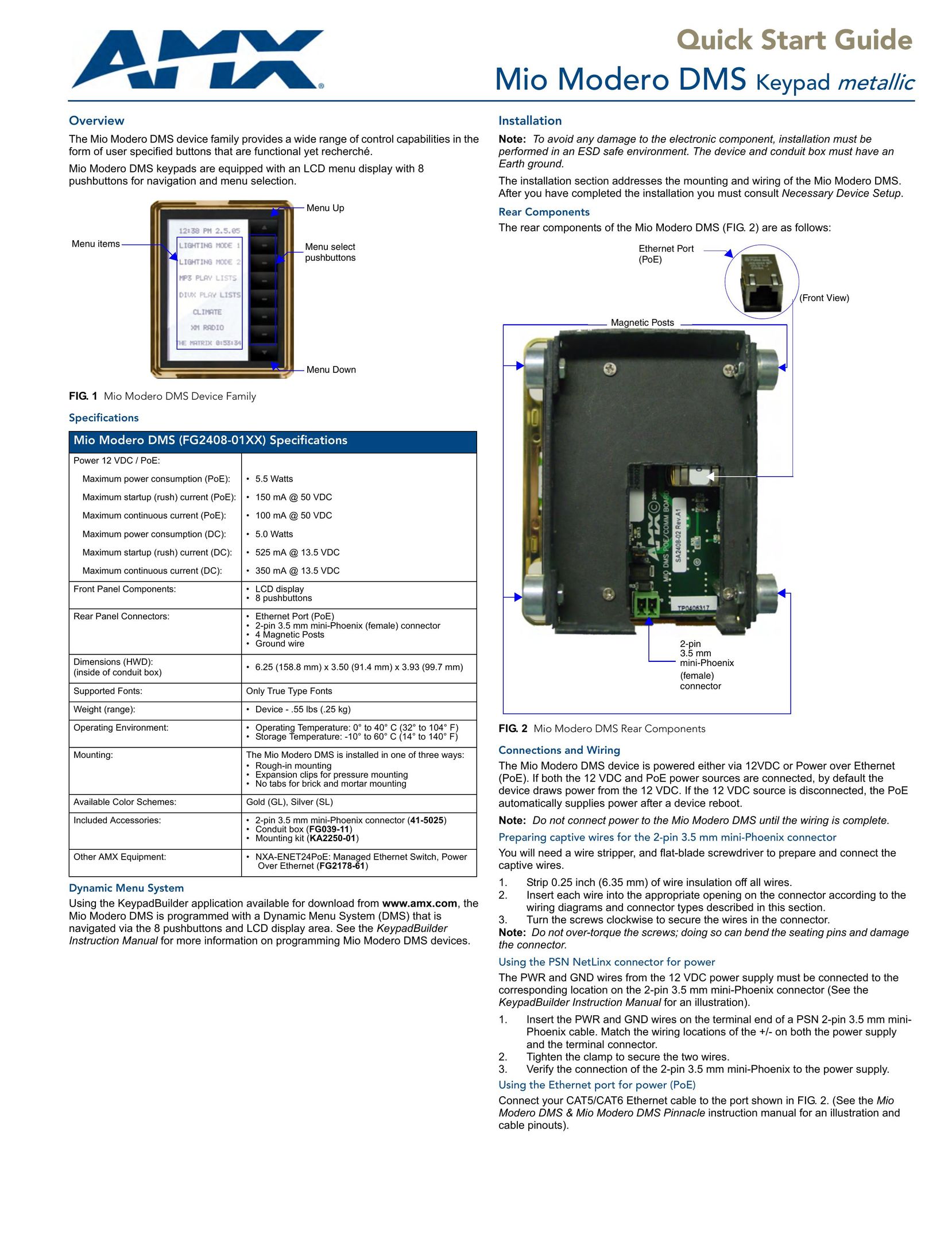 AMX DMS (FG2408-01XX) Universal Remote User Manual