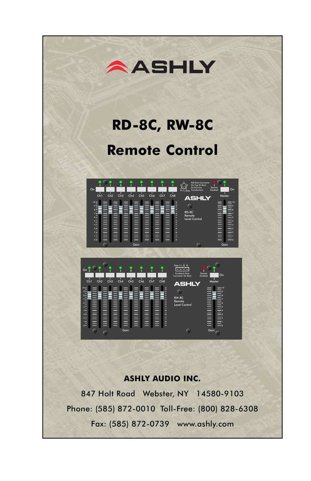 Ashly RW-8C Universal Remote User Manual