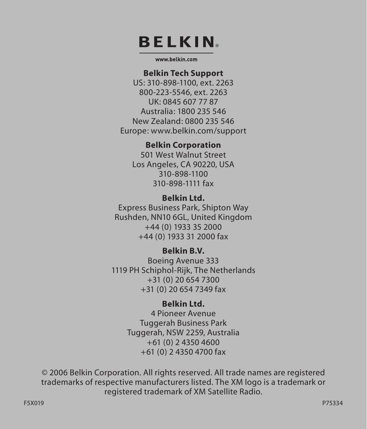 Belkin LZR702 Universal Remote User Manual