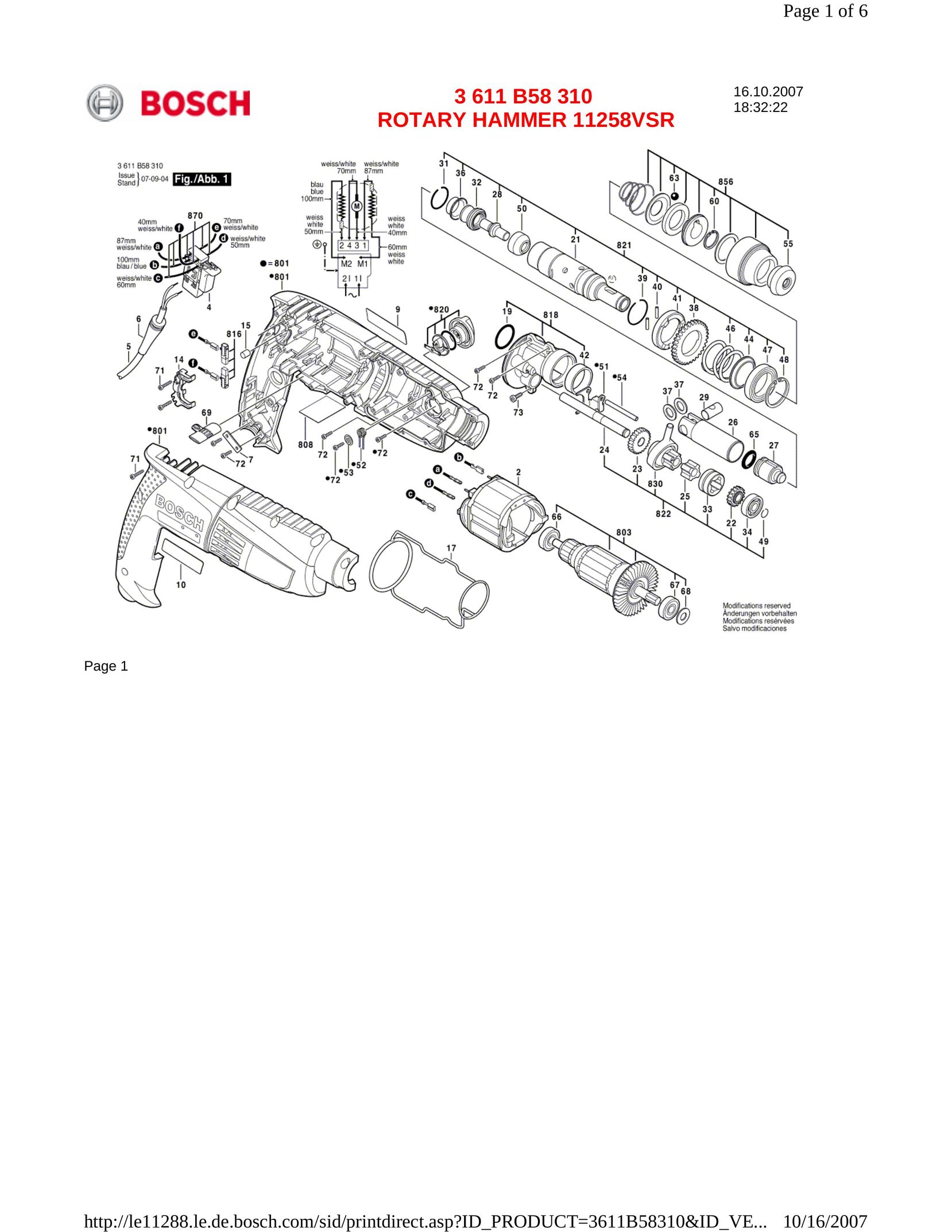 Bosch Power Tools 11258VSR Universal Remote User Manual