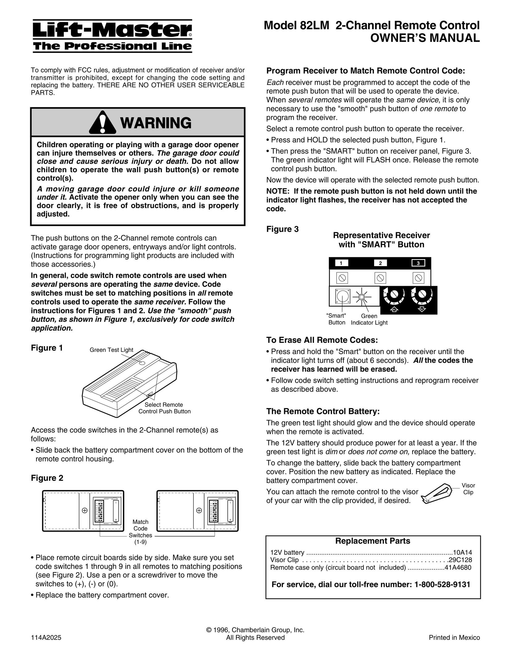 Chamberlain 82LM Universal Remote User Manual