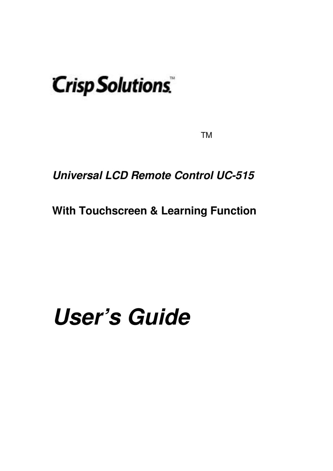 Crisp Solutions UC-515 Universal Remote User Manual