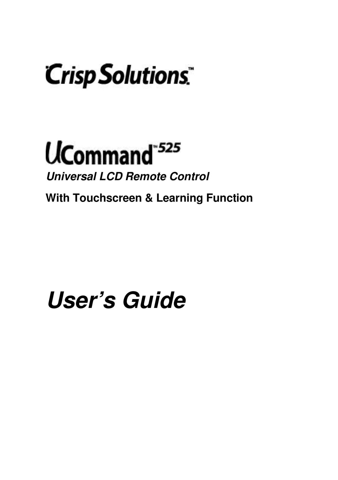 Crisp Solutions UCommand-525 Universal Remote User Manual