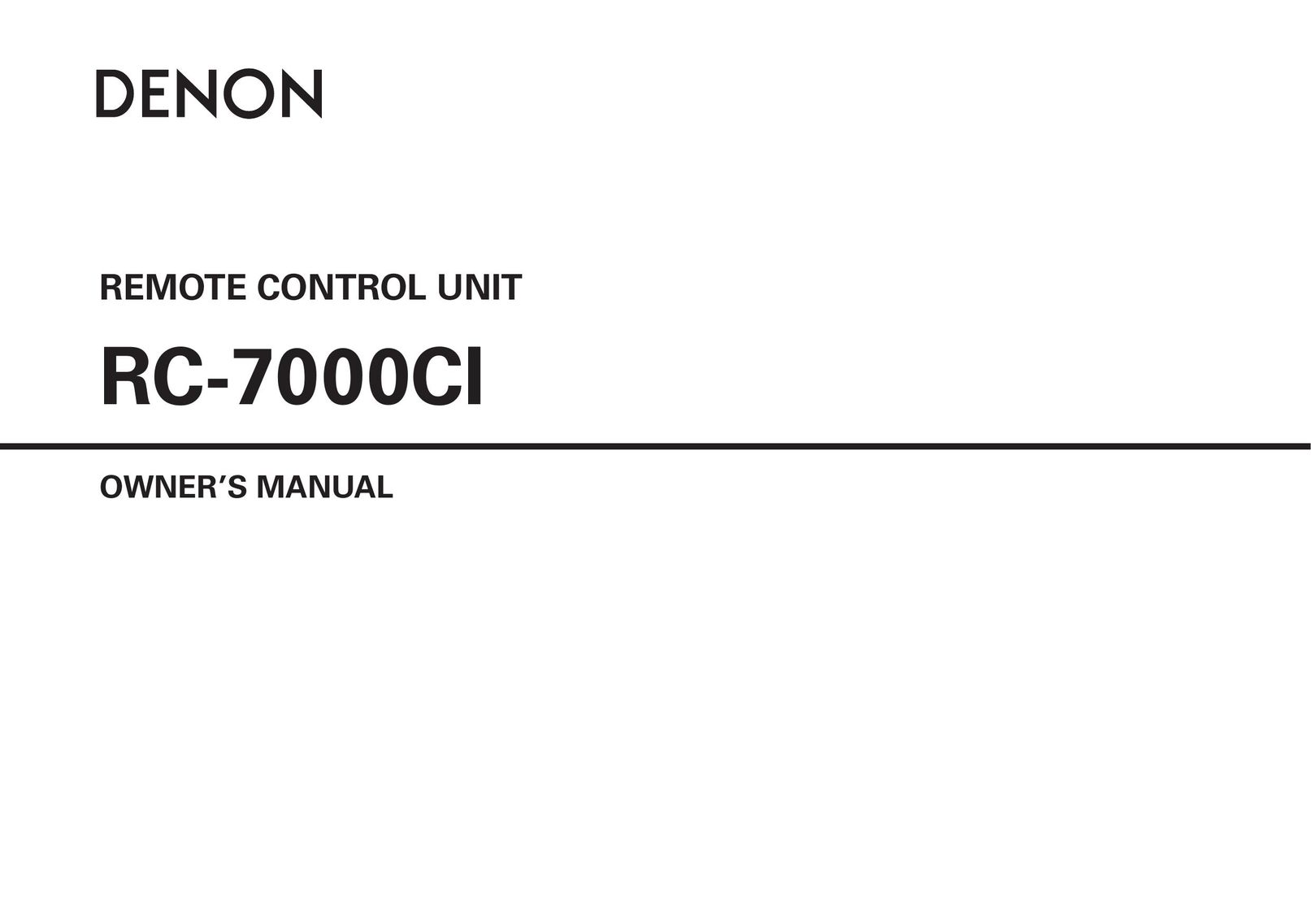 Denon RC-7000CI Universal Remote User Manual