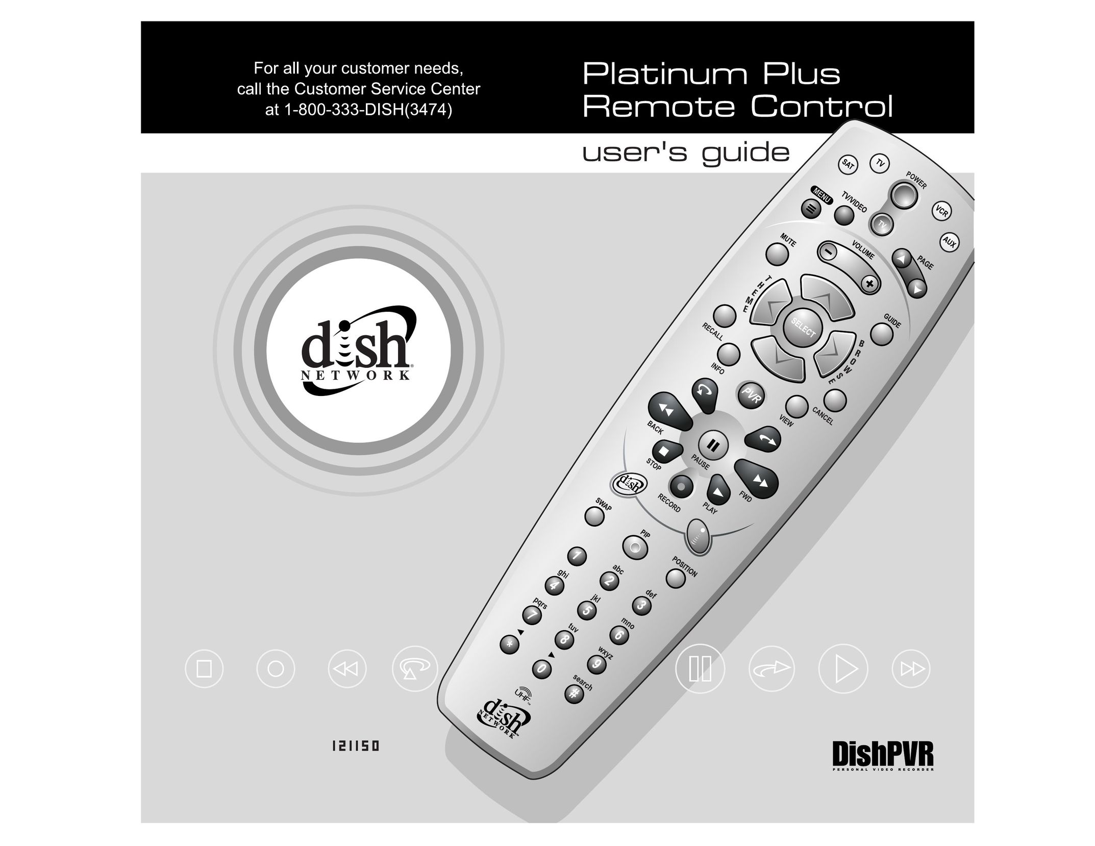 Dish Network DishPVR 721 Universal Remote User Manual