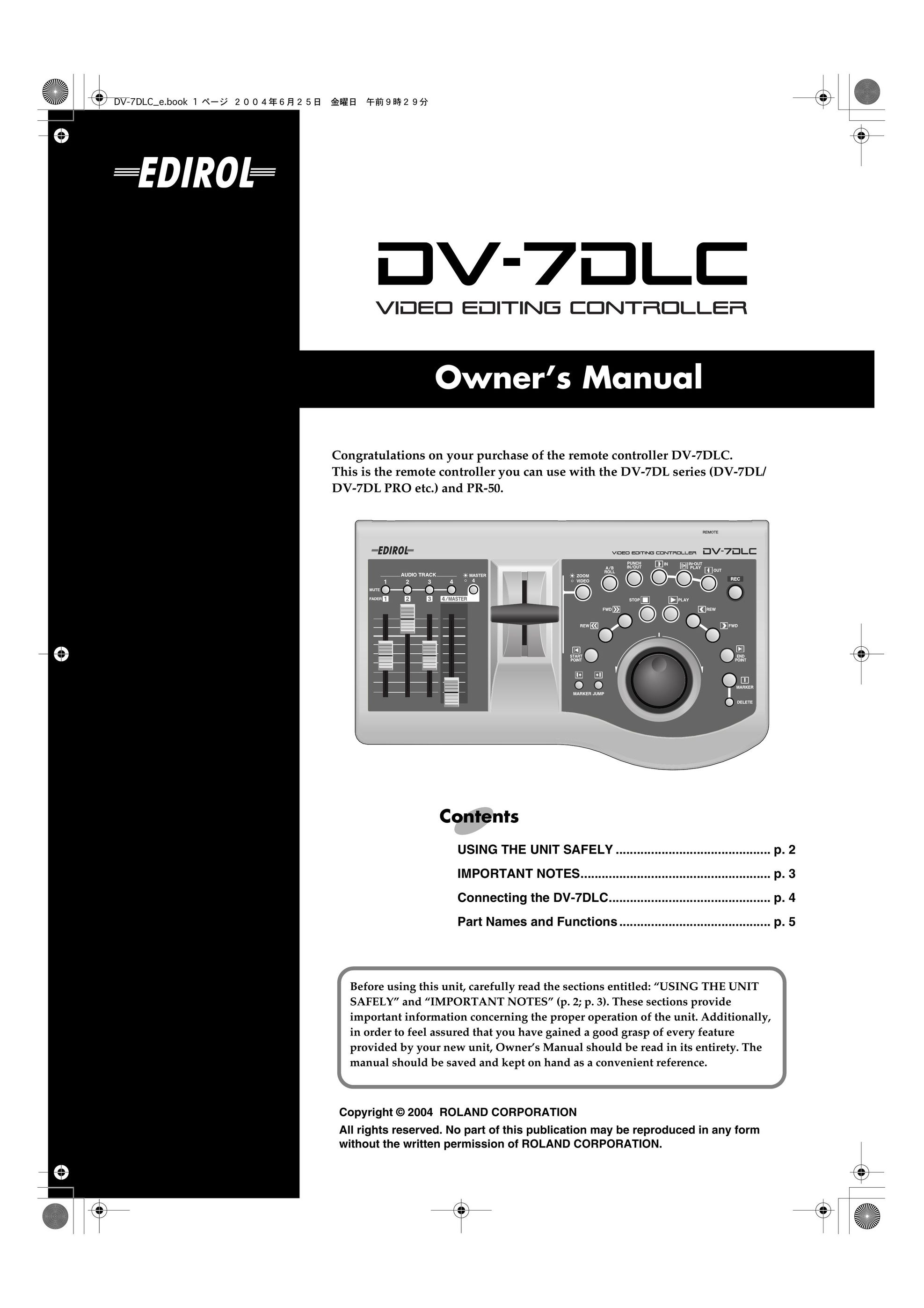 Edirol DV-7DLC Universal Remote User Manual