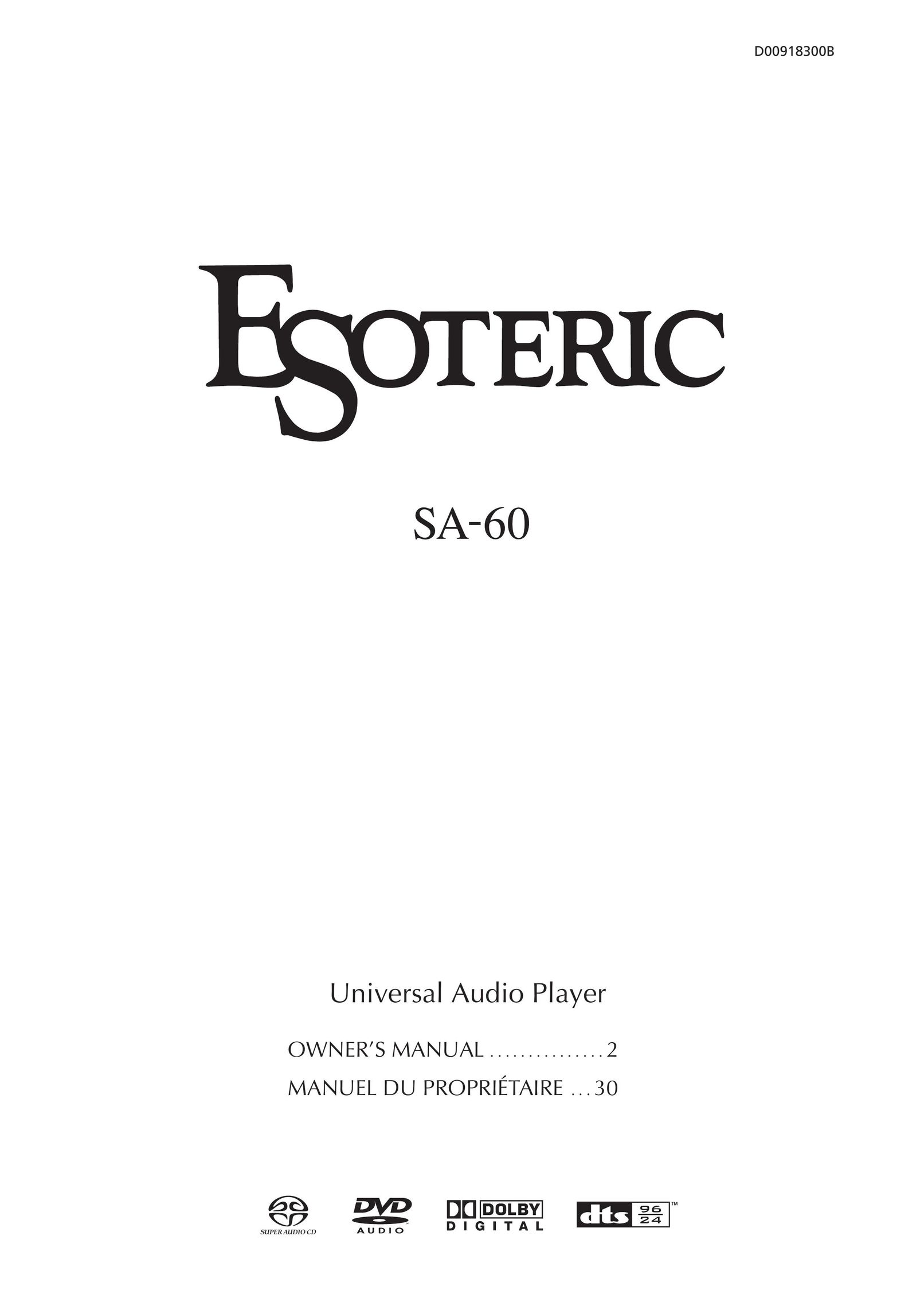 Esoteric D00918300B Universal Remote User Manual