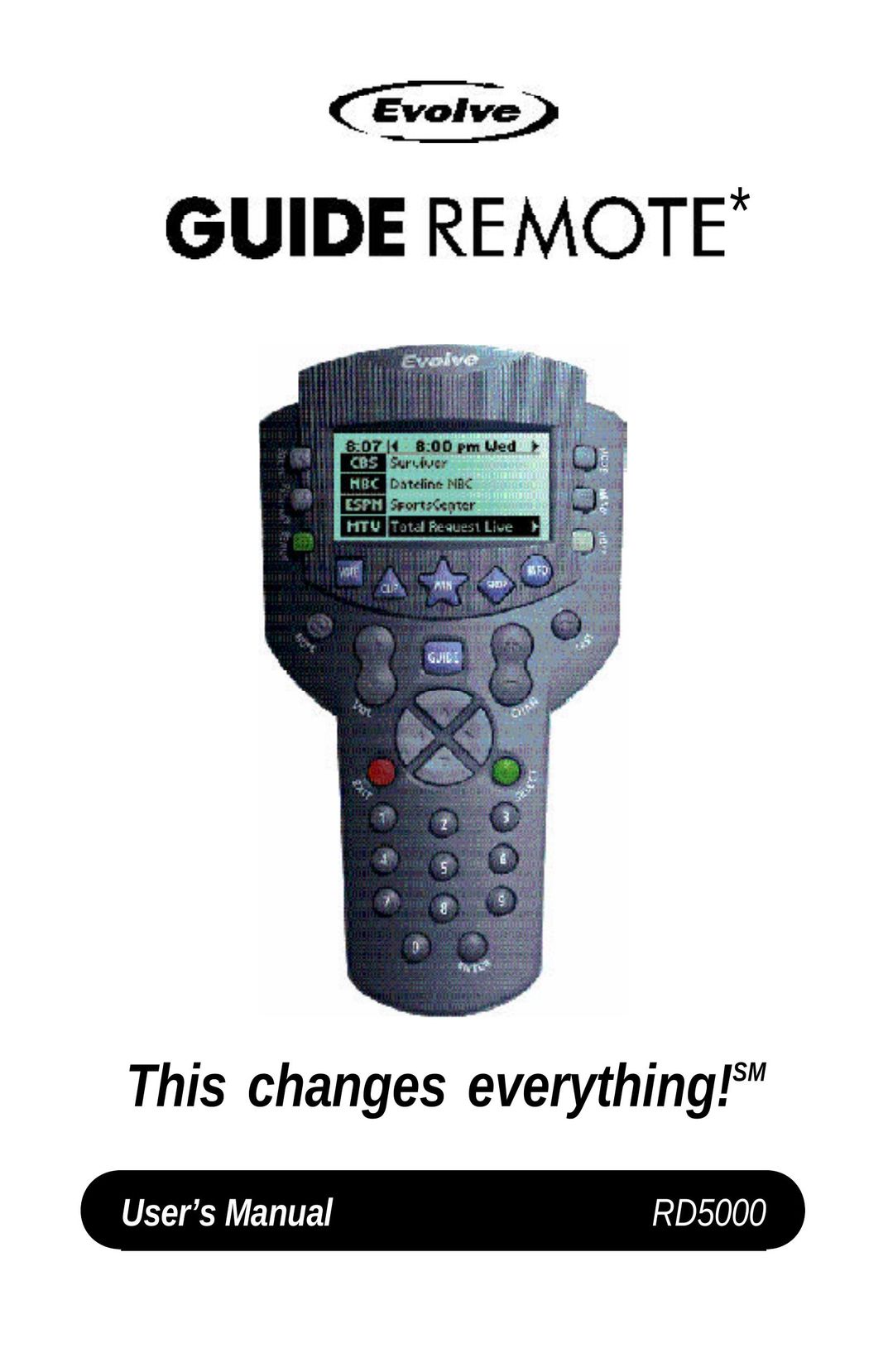 Evolve Communications RD5000 Universal Remote User Manual