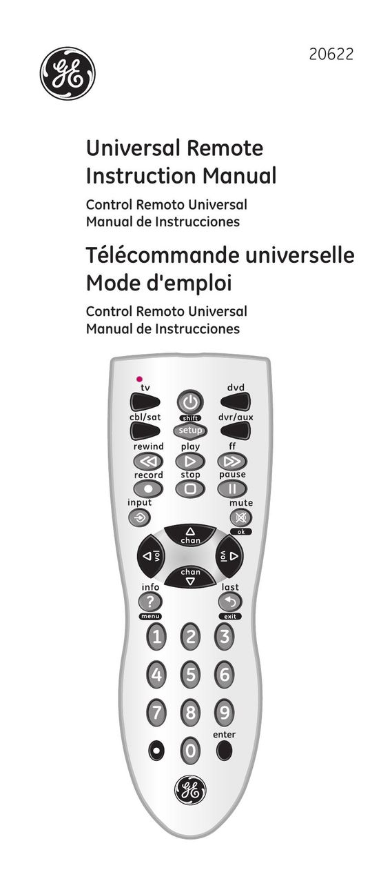 GE 20622 Universal Remote User Manual