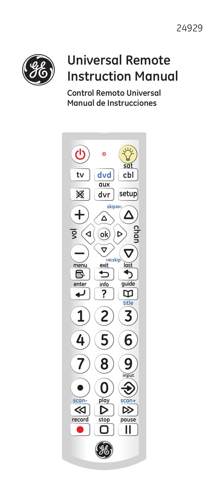 GE 24929 Universal Remote User Manual