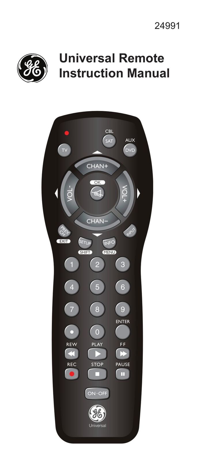 GE 24991 Universal Remote User Manual