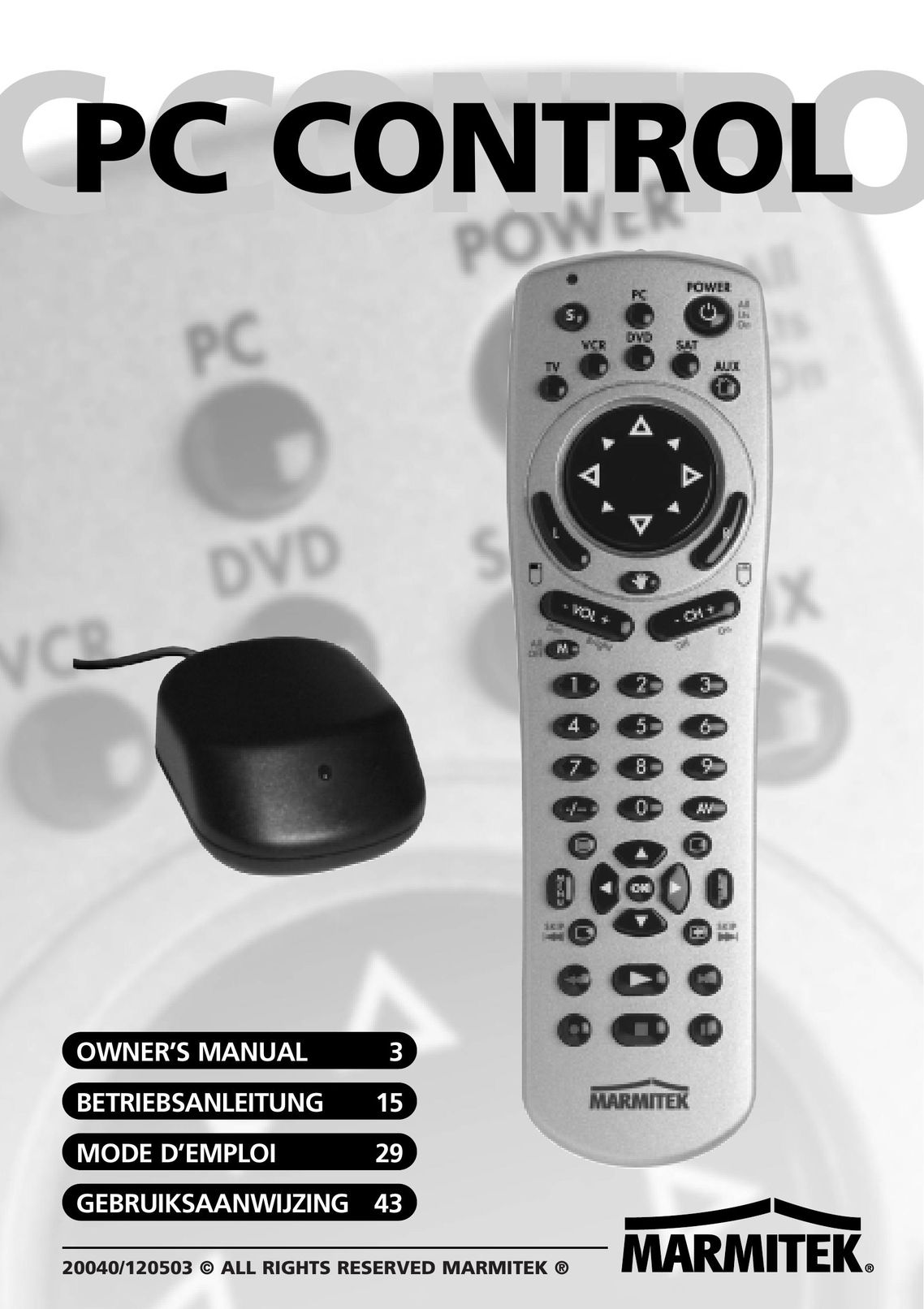 Grundig PC CONTROL Universal Remote User Manual