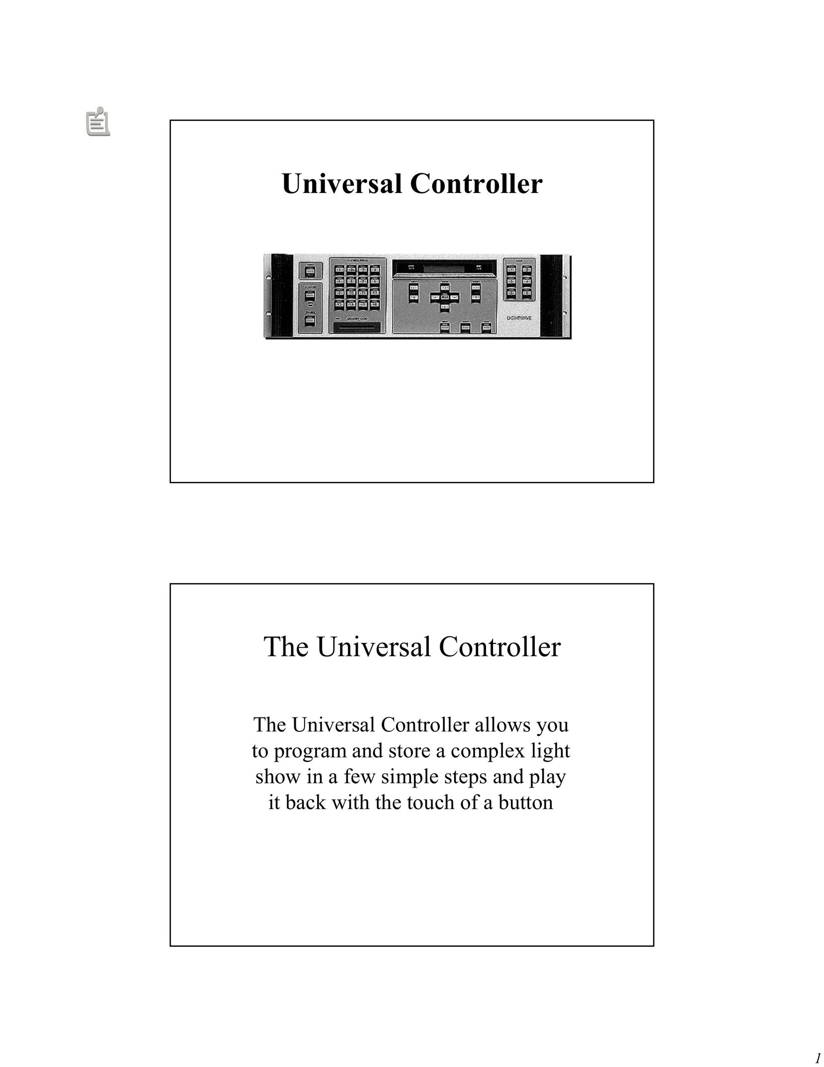 High End Systems Universal Controller Universal Remote User Manual