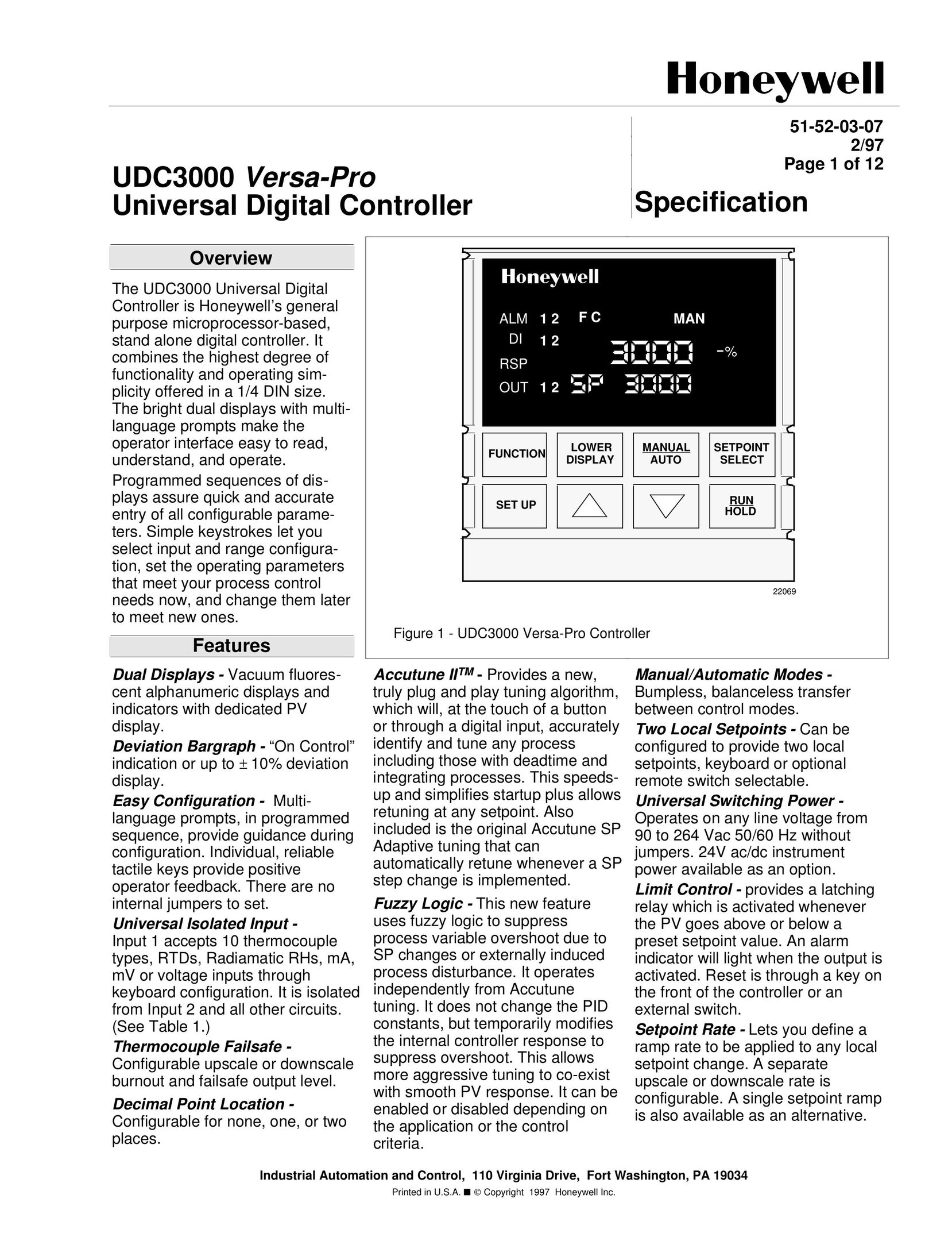 Honeywell DC300K-E Universal Remote User Manual