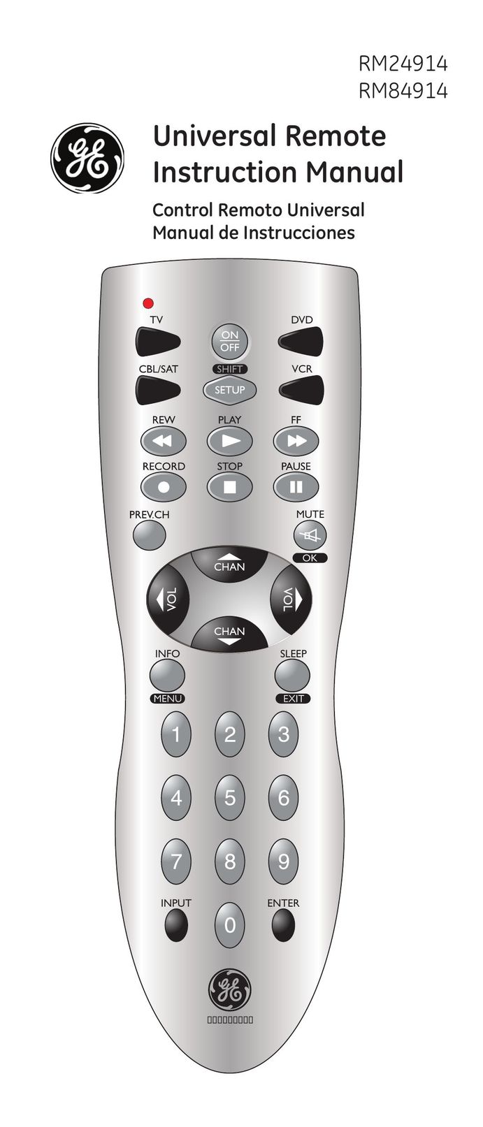 Jasco RM24914 Universal Remote User Manual