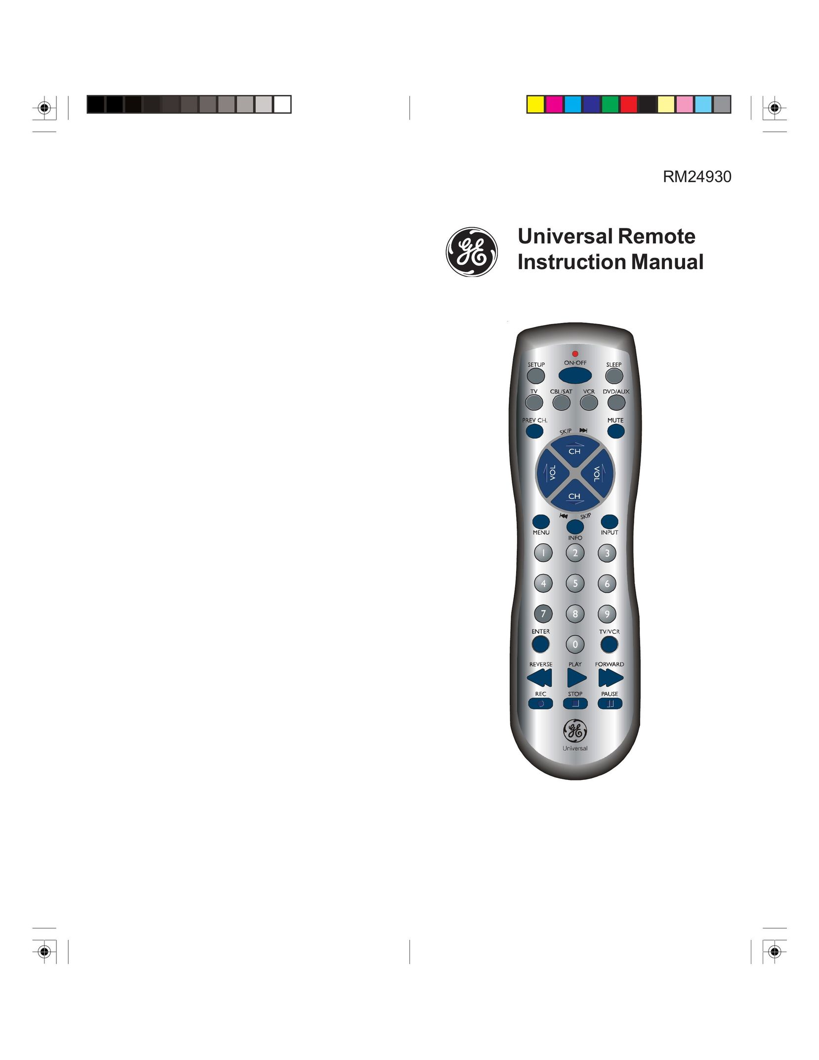 Jasco RM24930 Universal Remote User Manual