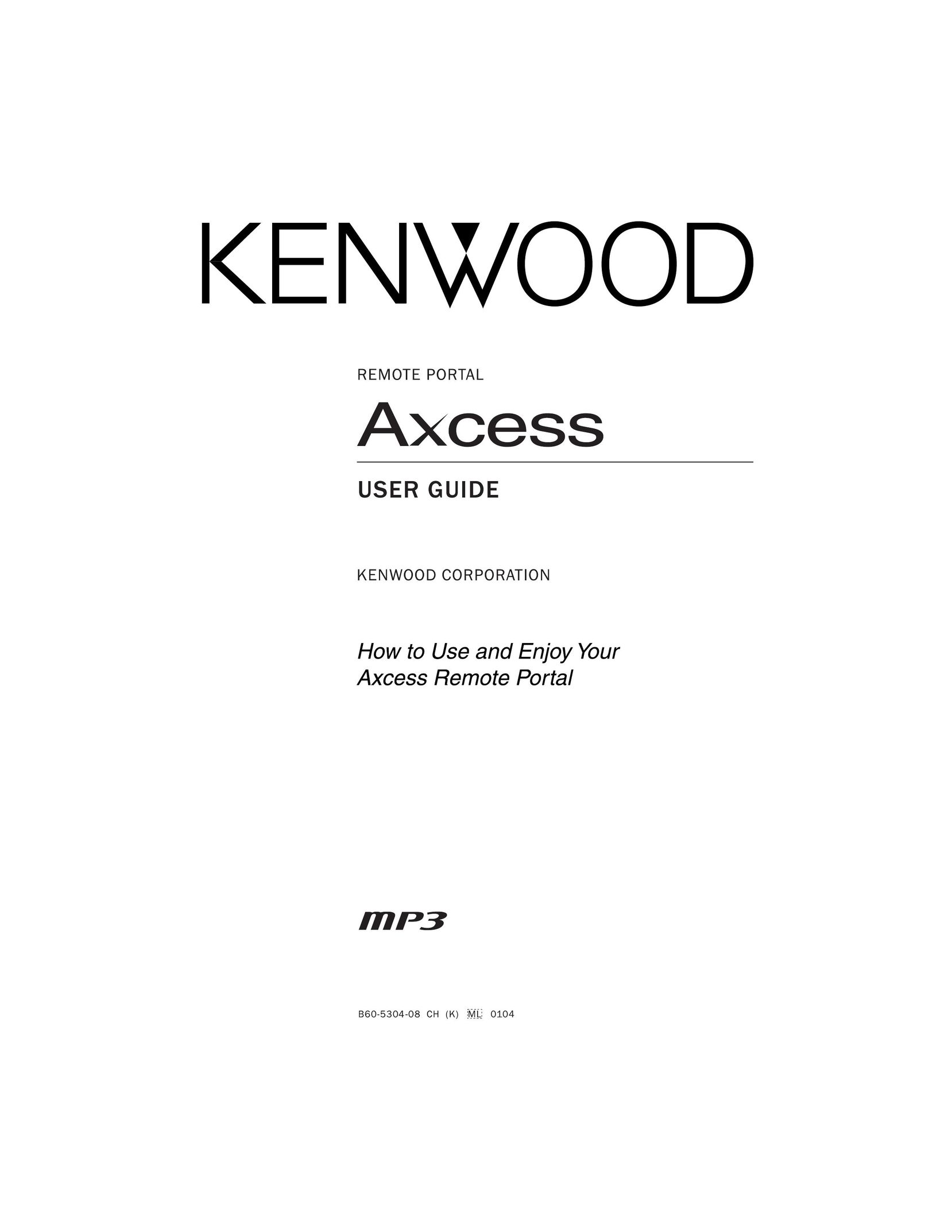 Kenwood Axcess Remote Portal Universal Remote User Manual