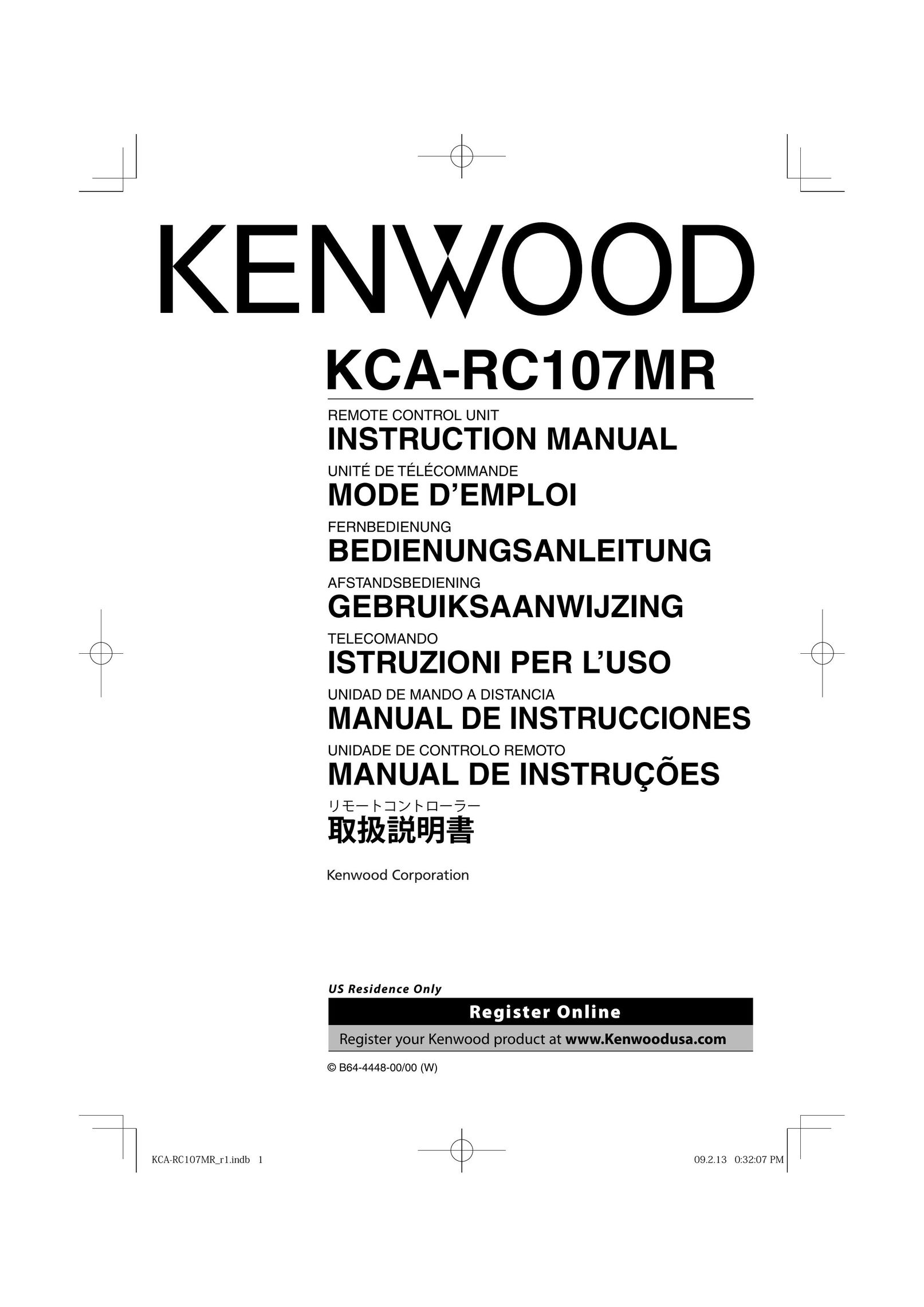 Kenwood KCA-RC107MR Universal Remote User Manual