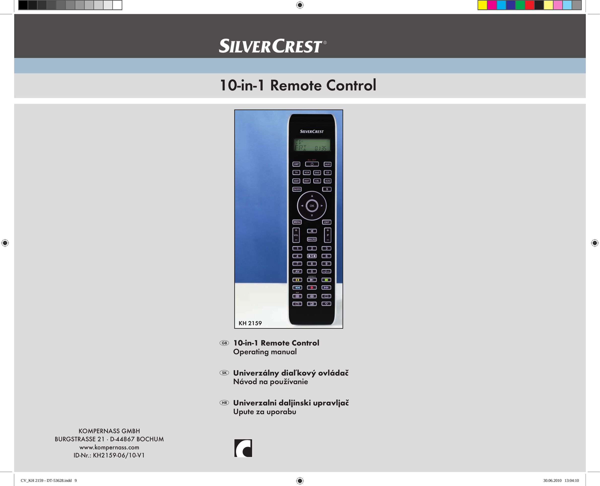 Kompernass KH 2159 Universal Remote User Manual