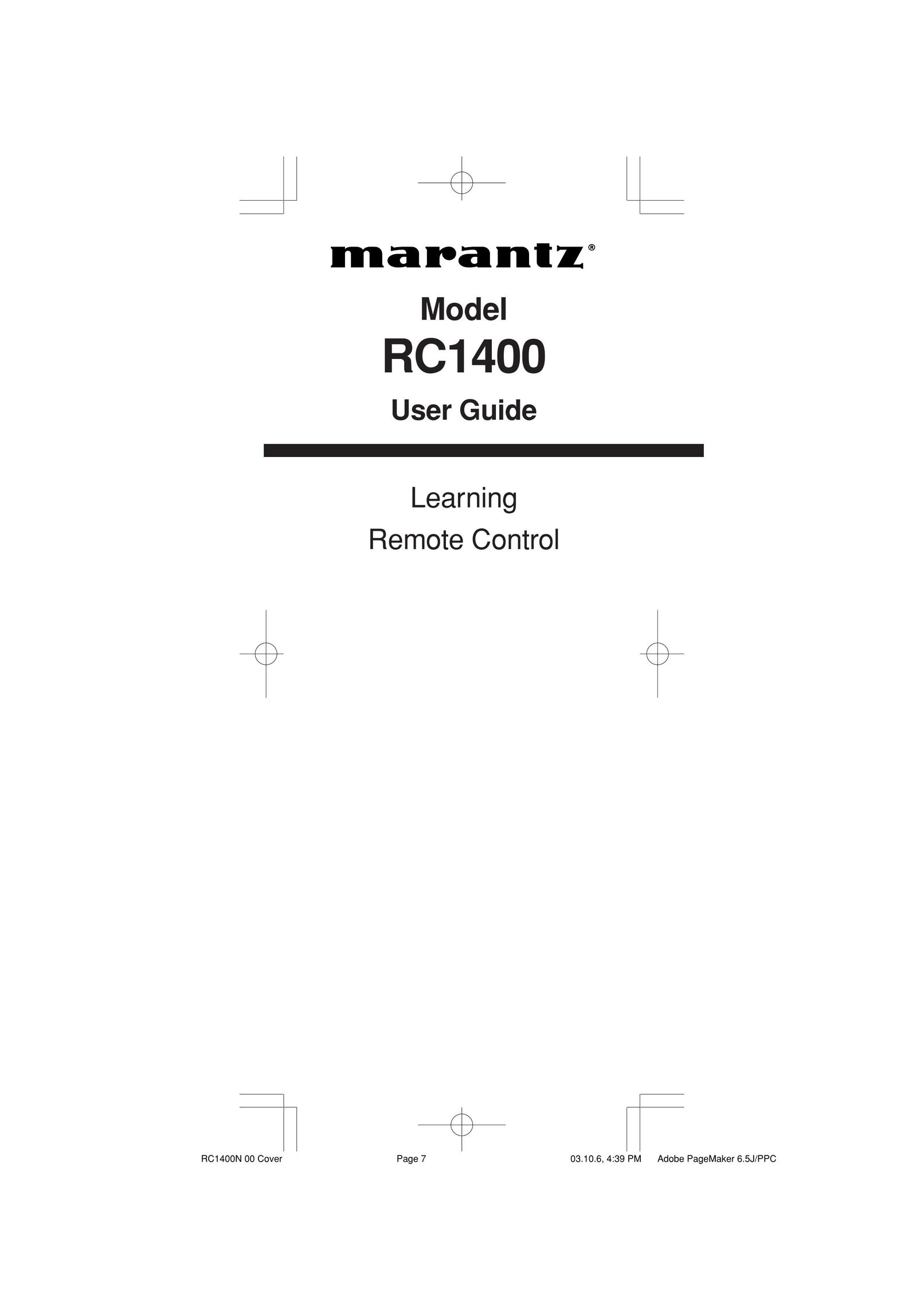 Marantz RC1400 Universal Remote User Manual