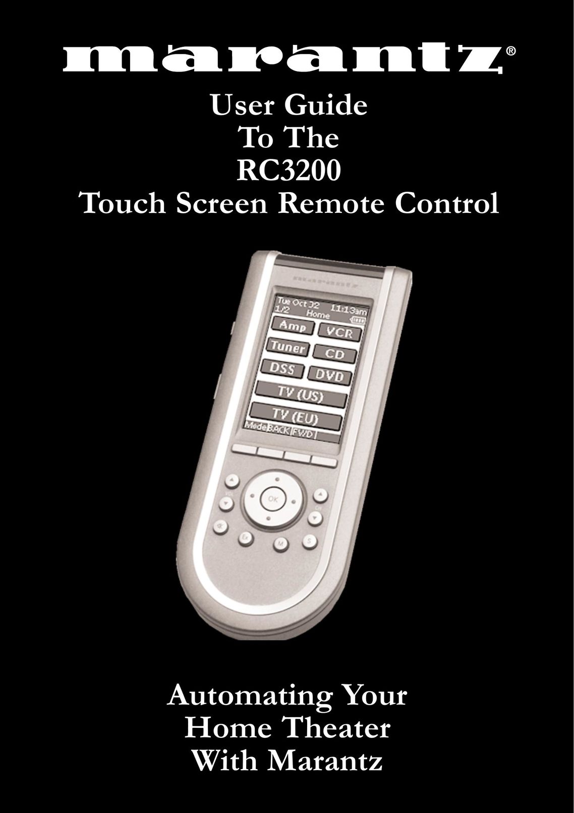 Marantz RC3200 Universal Remote User Manual