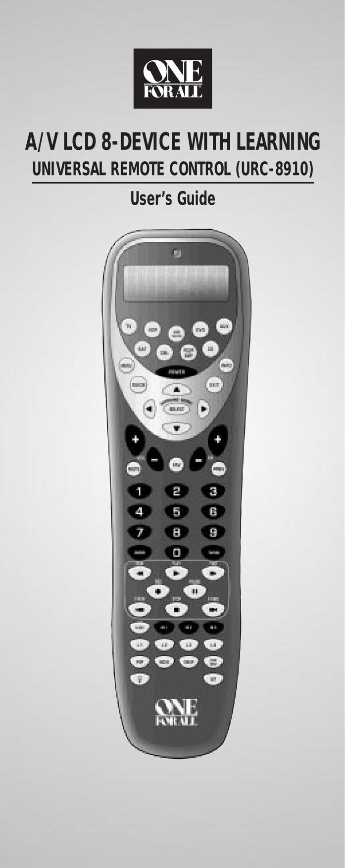 One for All (URC-8910) Universal Remote User Manual