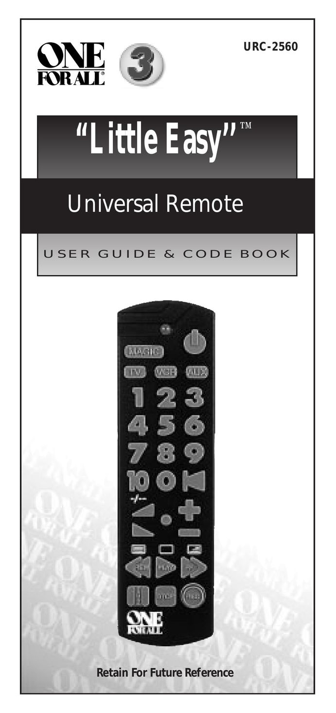 One for All Little Easy Universal Remote User Manual