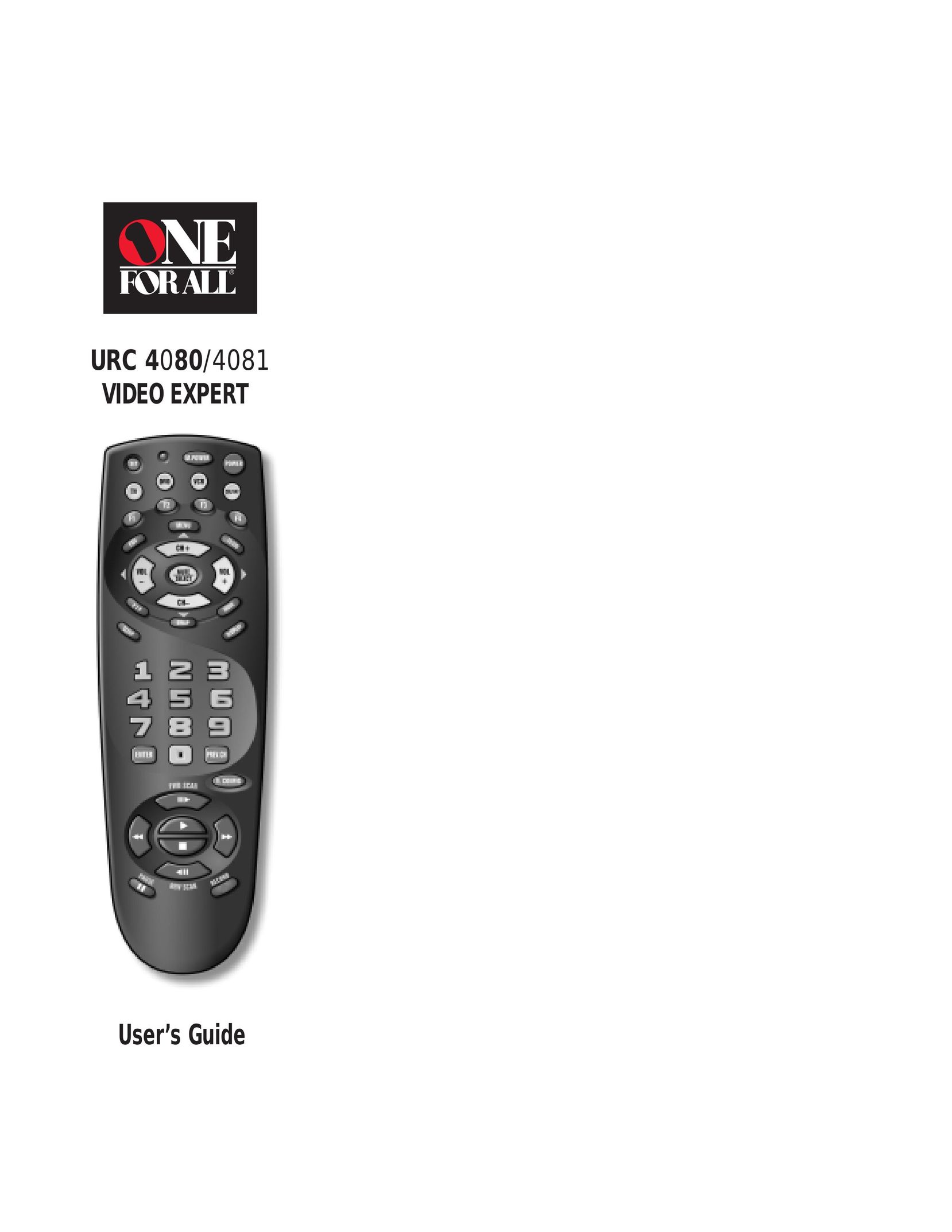One for All URC 4080 Universal Remote User Manual