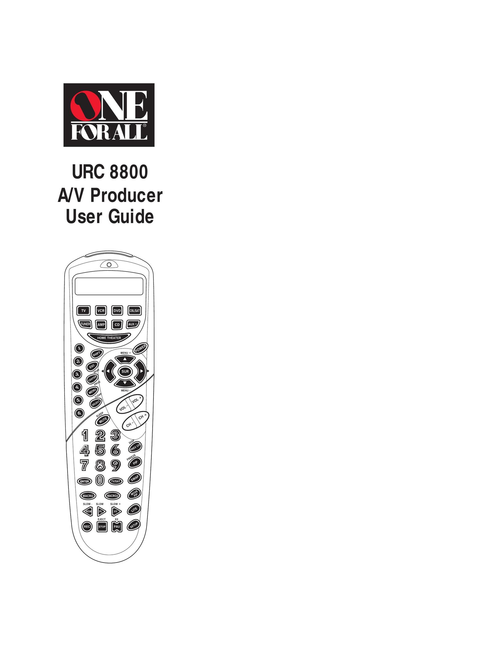 One for All URC 8800 Universal Remote User Manual