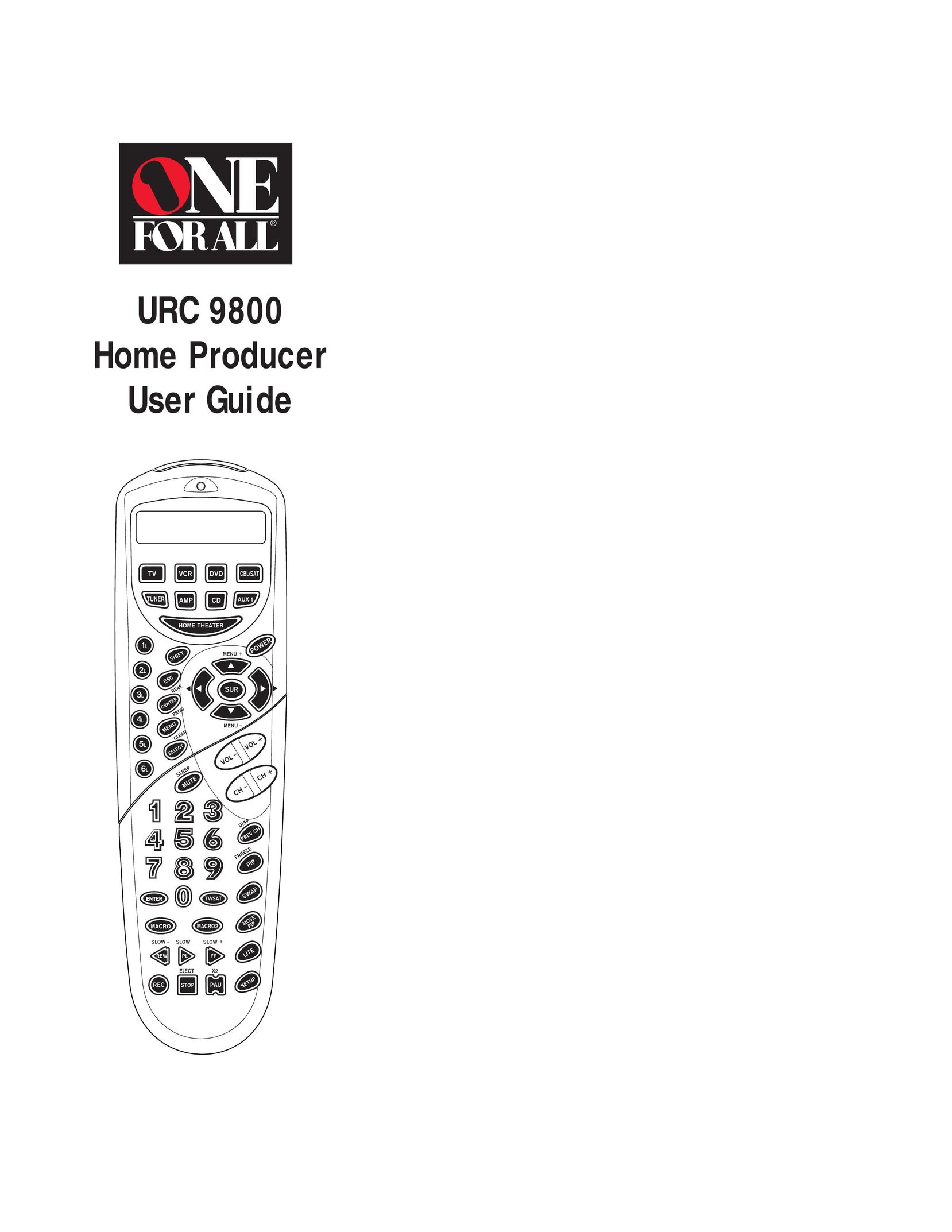 One for All URC 9800 Universal Remote User Manual