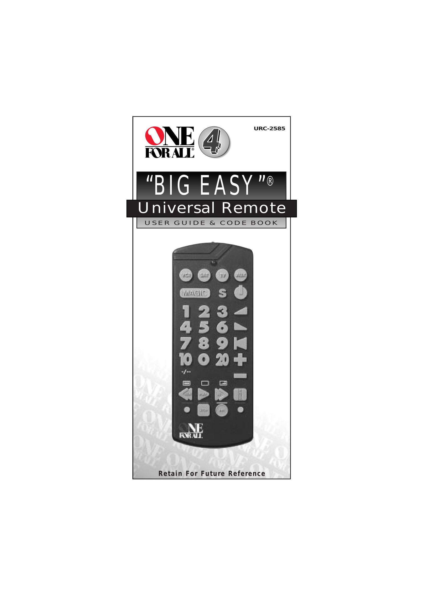 One for All URC-2585 Universal Remote User Manual