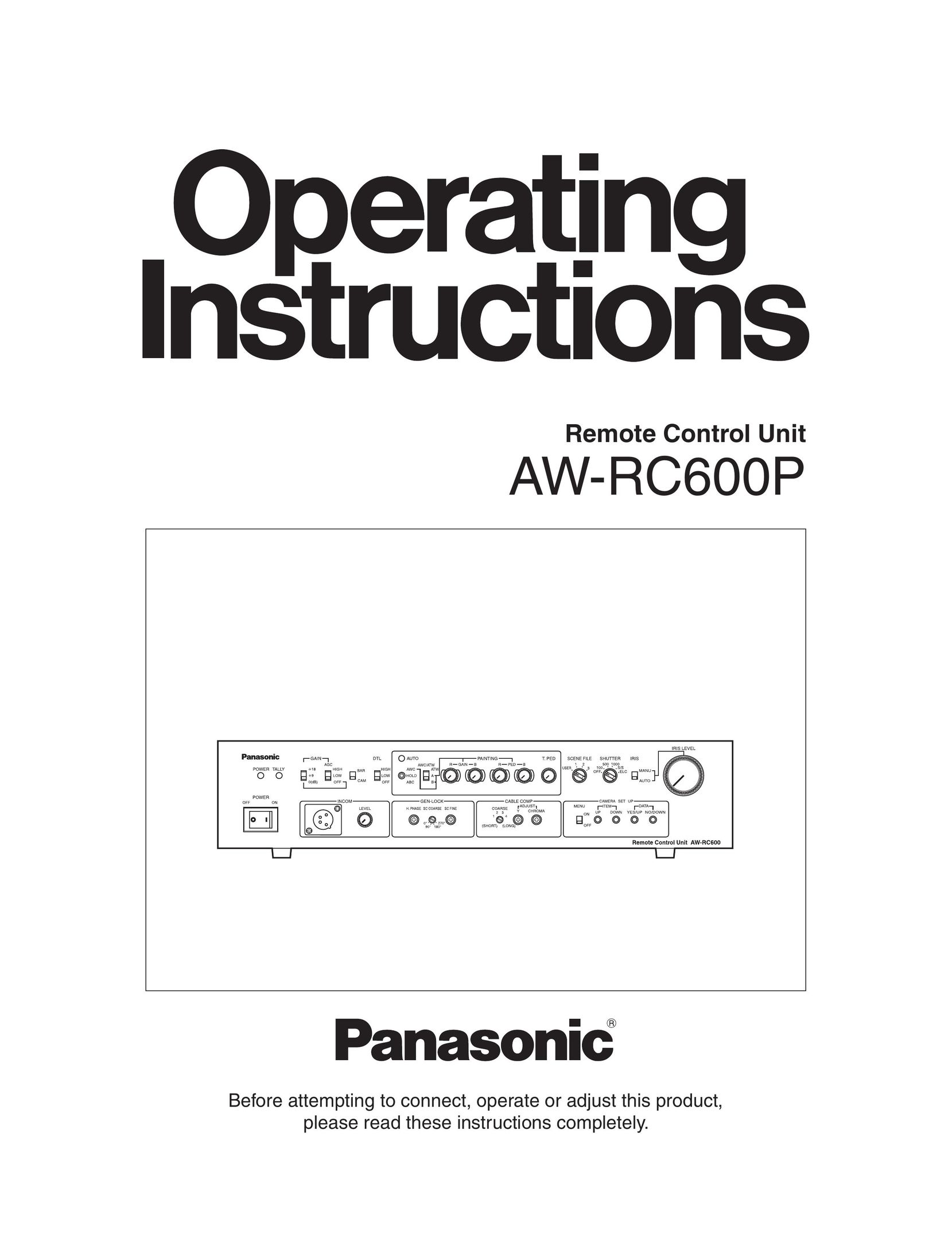 Panasonic AW-RC600P Universal Remote User Manual