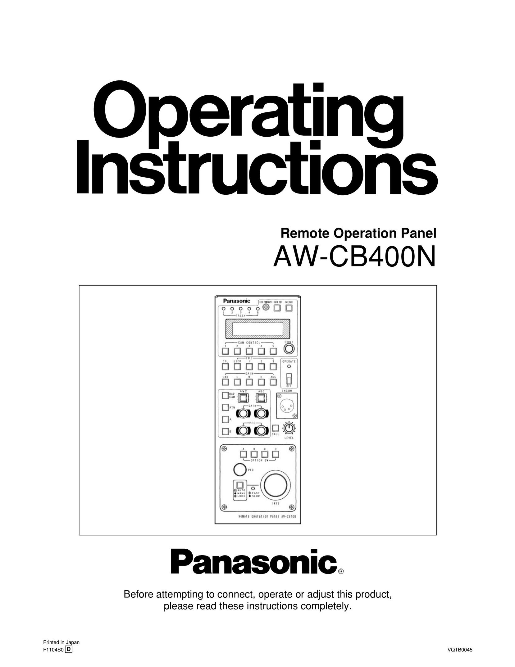 Panasonic AWCB400N Universal Remote User Manual