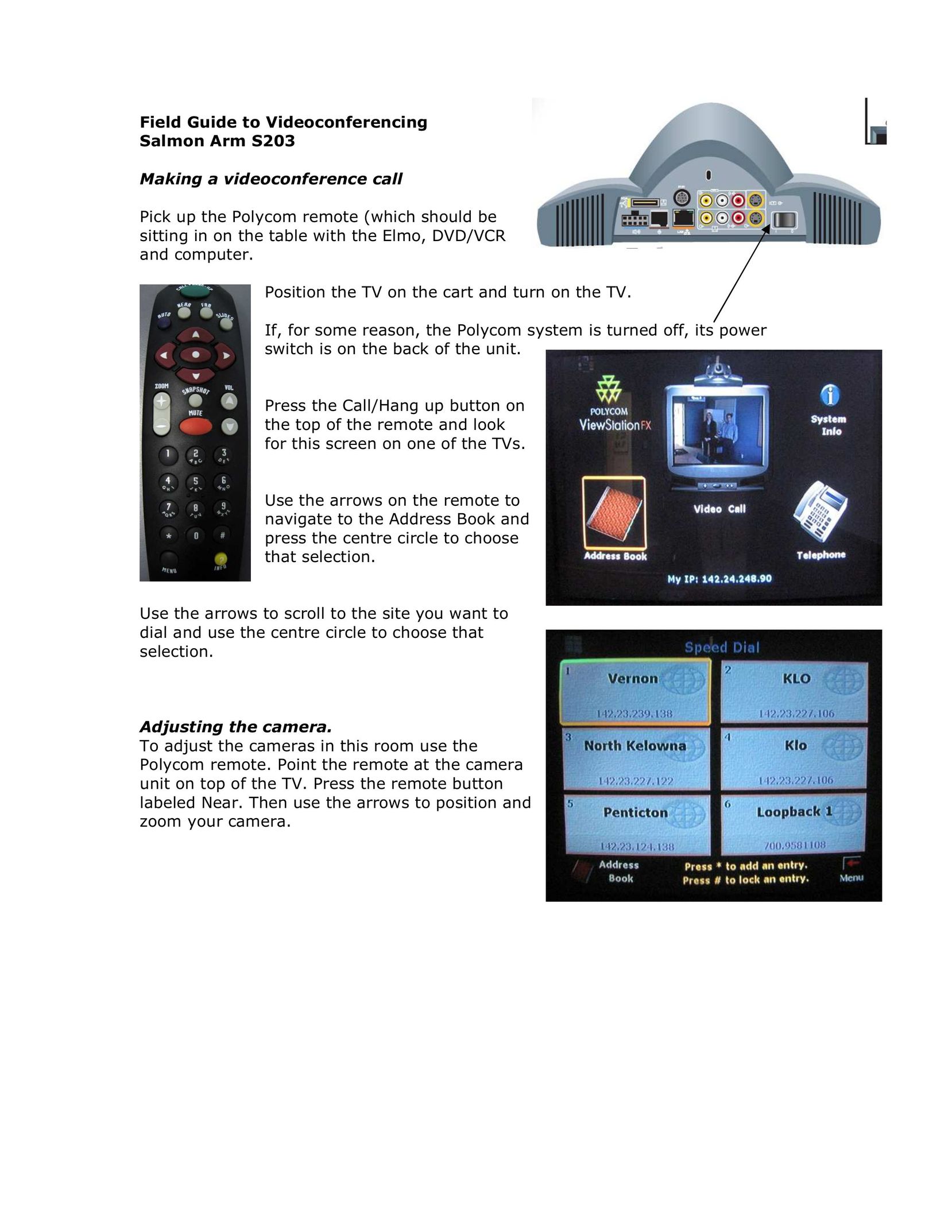 Polycom S203 Universal Remote User Manual