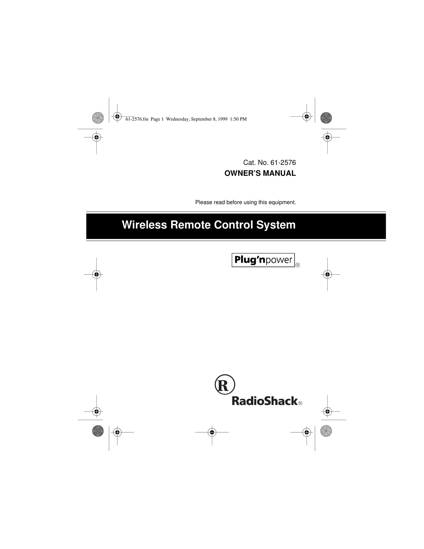 Radio Shack Wireless Remote Control System Universal Remote User Manual
