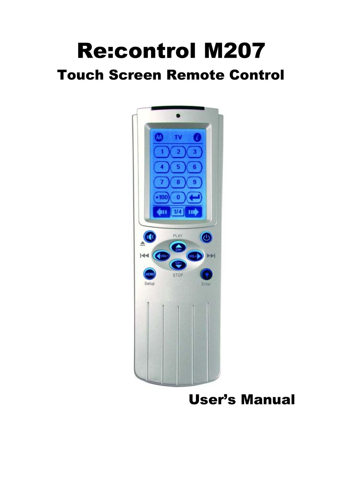 Revox Recontrol M207 Universal Remote User Manual
