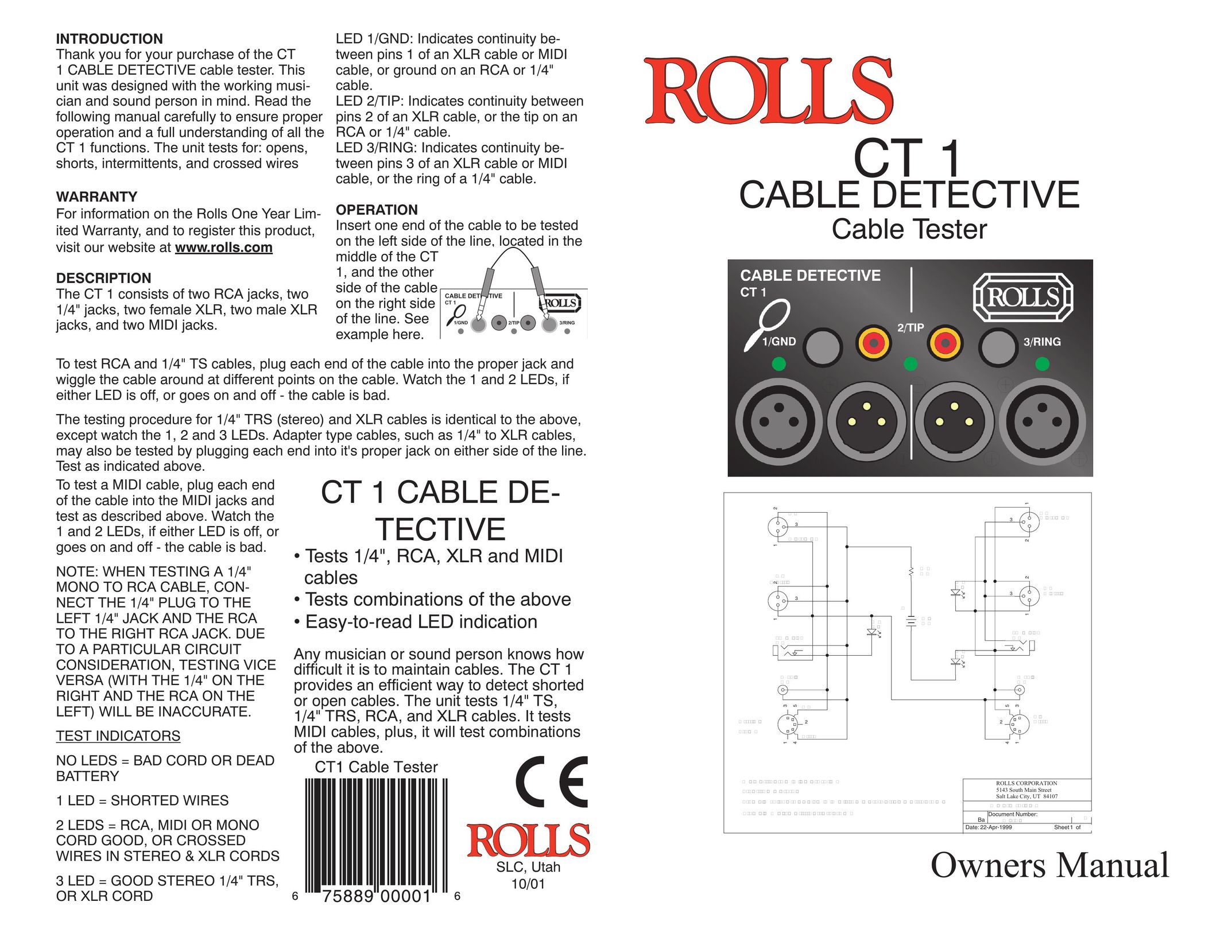 Rolls CT 1 Universal Remote User Manual