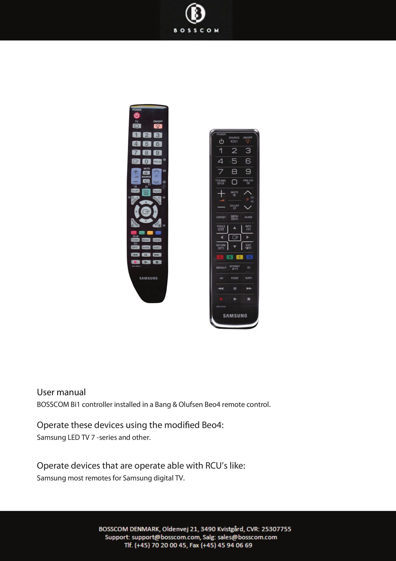 Samsung BI1 Universal Remote User Manual