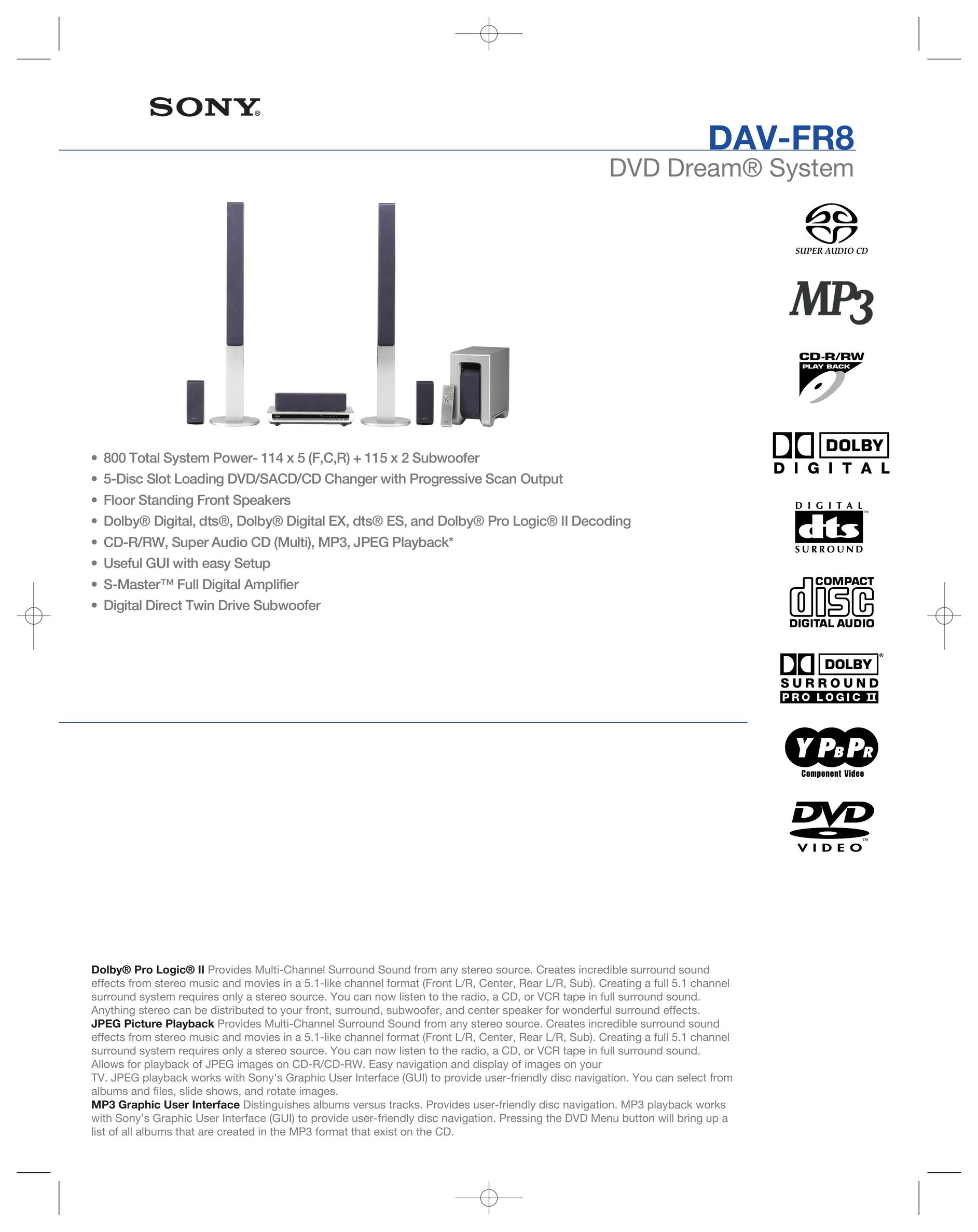 Sony DAV-FR8 Universal Remote User Manual