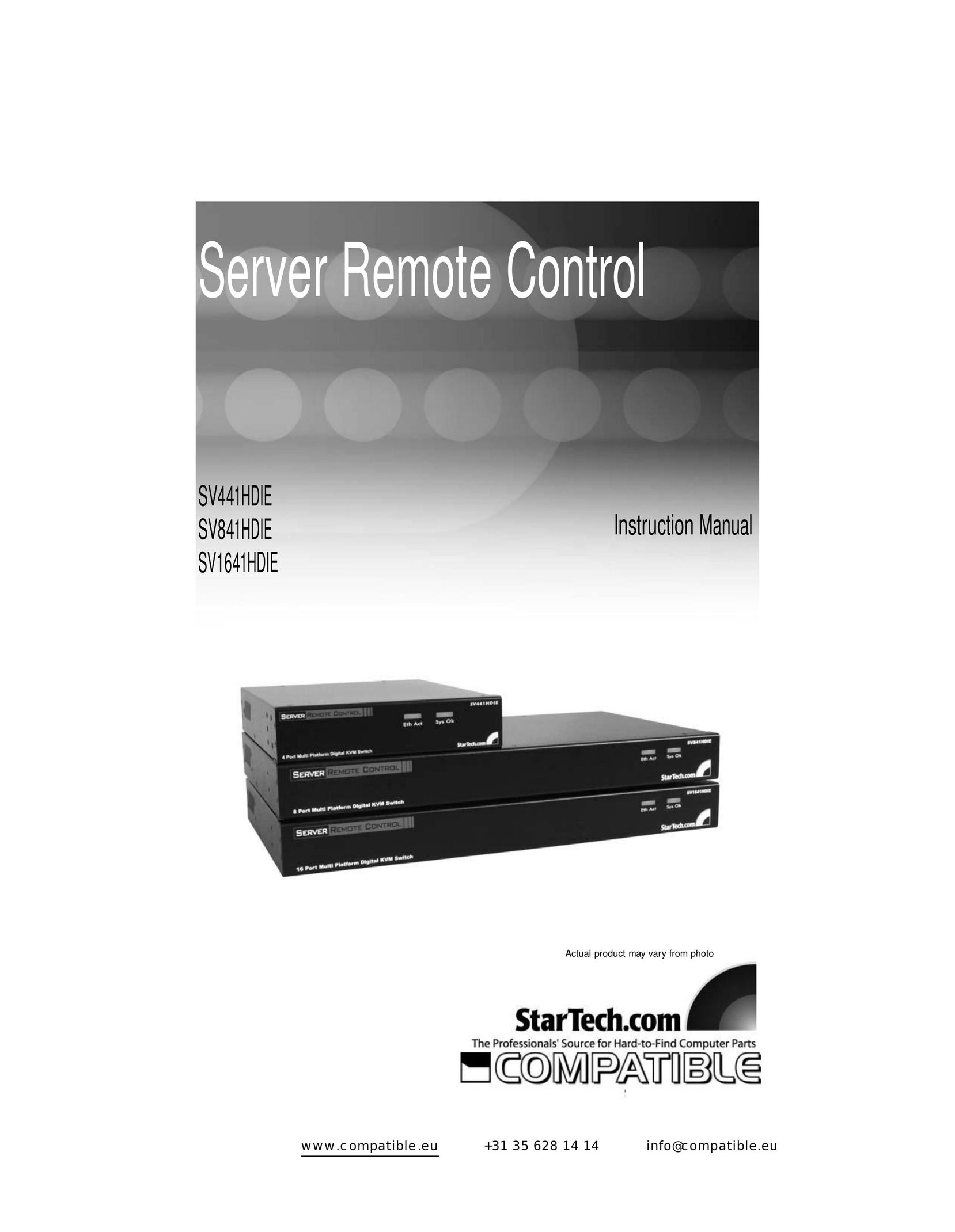 StarTech.com SV1641HDIE Universal Remote User Manual