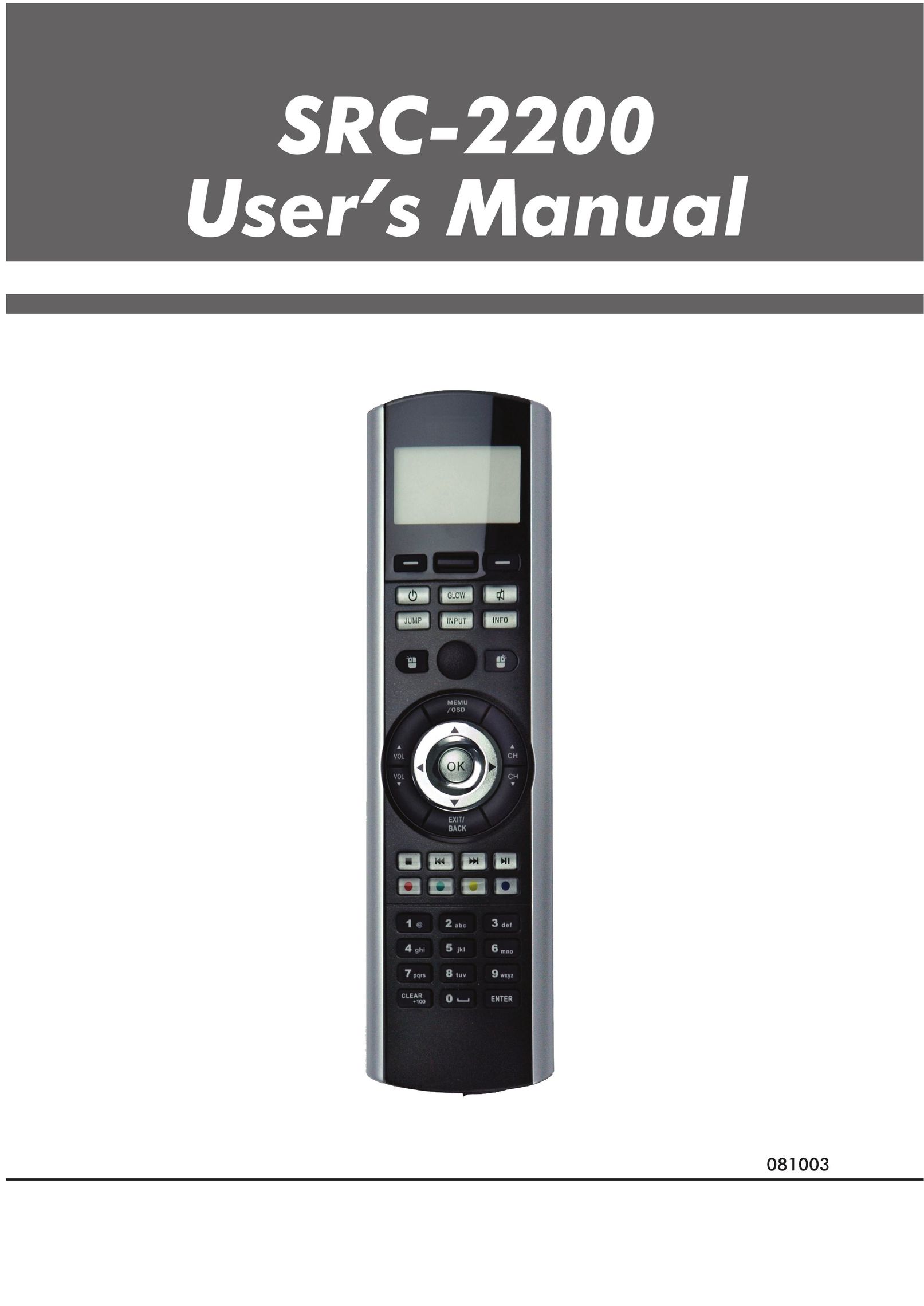 Sunwave Tech. SRC-2200 Universal Remote User Manual