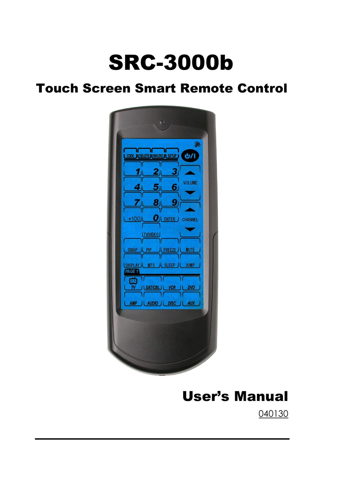 Sunwave Tech. SRC-3000b Universal Remote User Manual